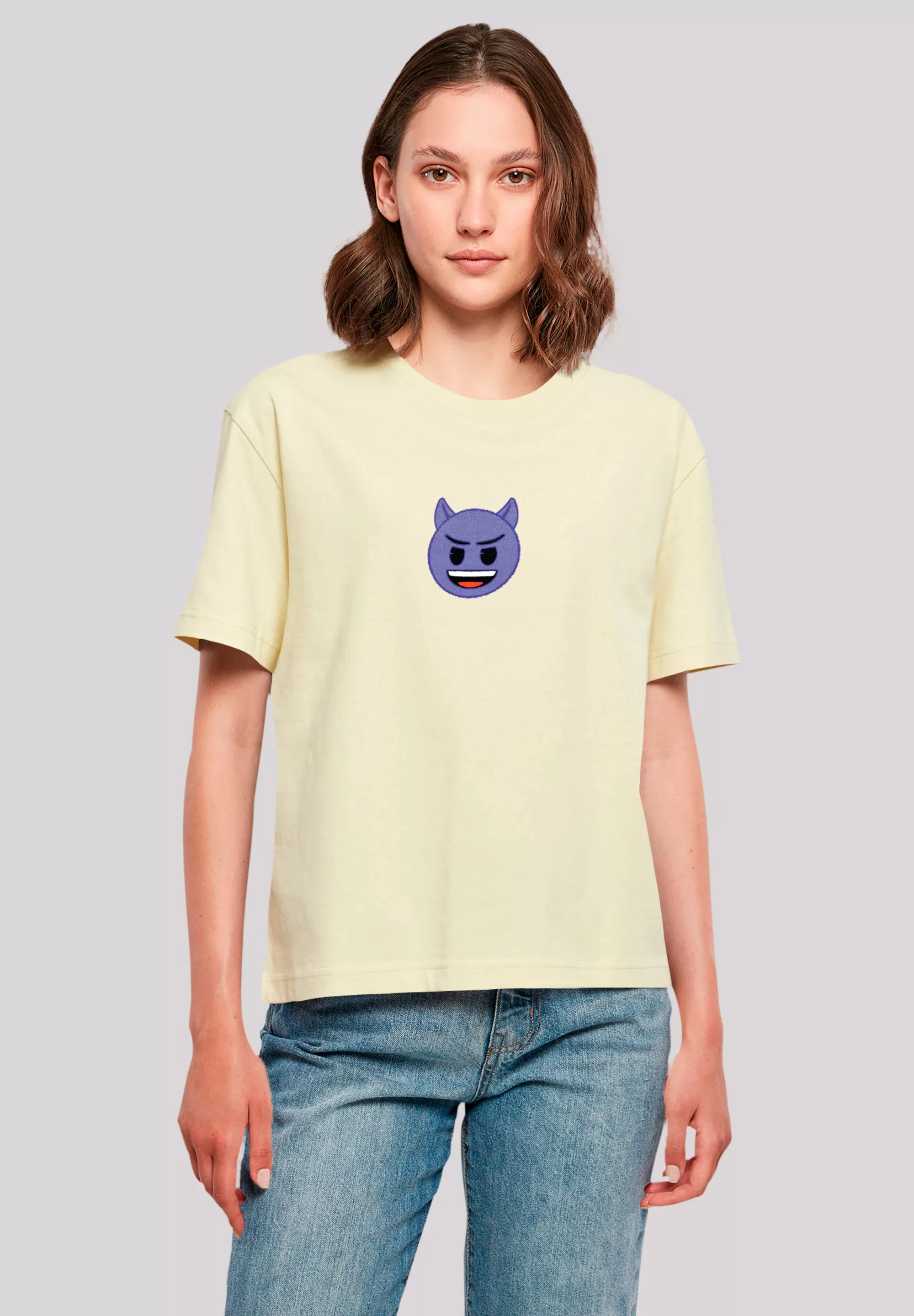 F4NT4STIC T-Shirt "emoji couture evil smiling purple face", Premium Qualitä günstig online kaufen