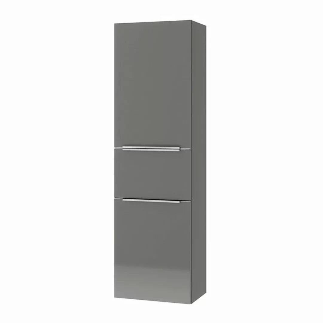 Lomadox Midischrank PALERMO-136-GREY grau mit edelstahlfarbenen Griffen 45/ günstig online kaufen