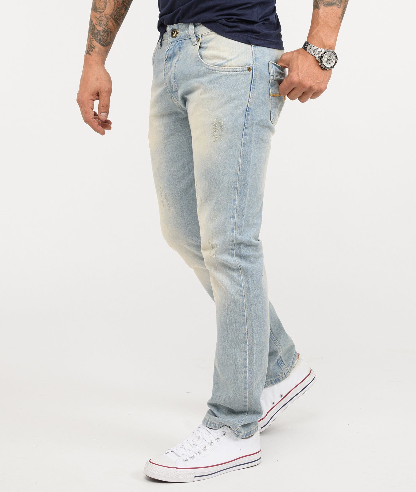 Rock Creek Regular-fit-Jeans Herren Jeans Stonewashed günstig online kaufen