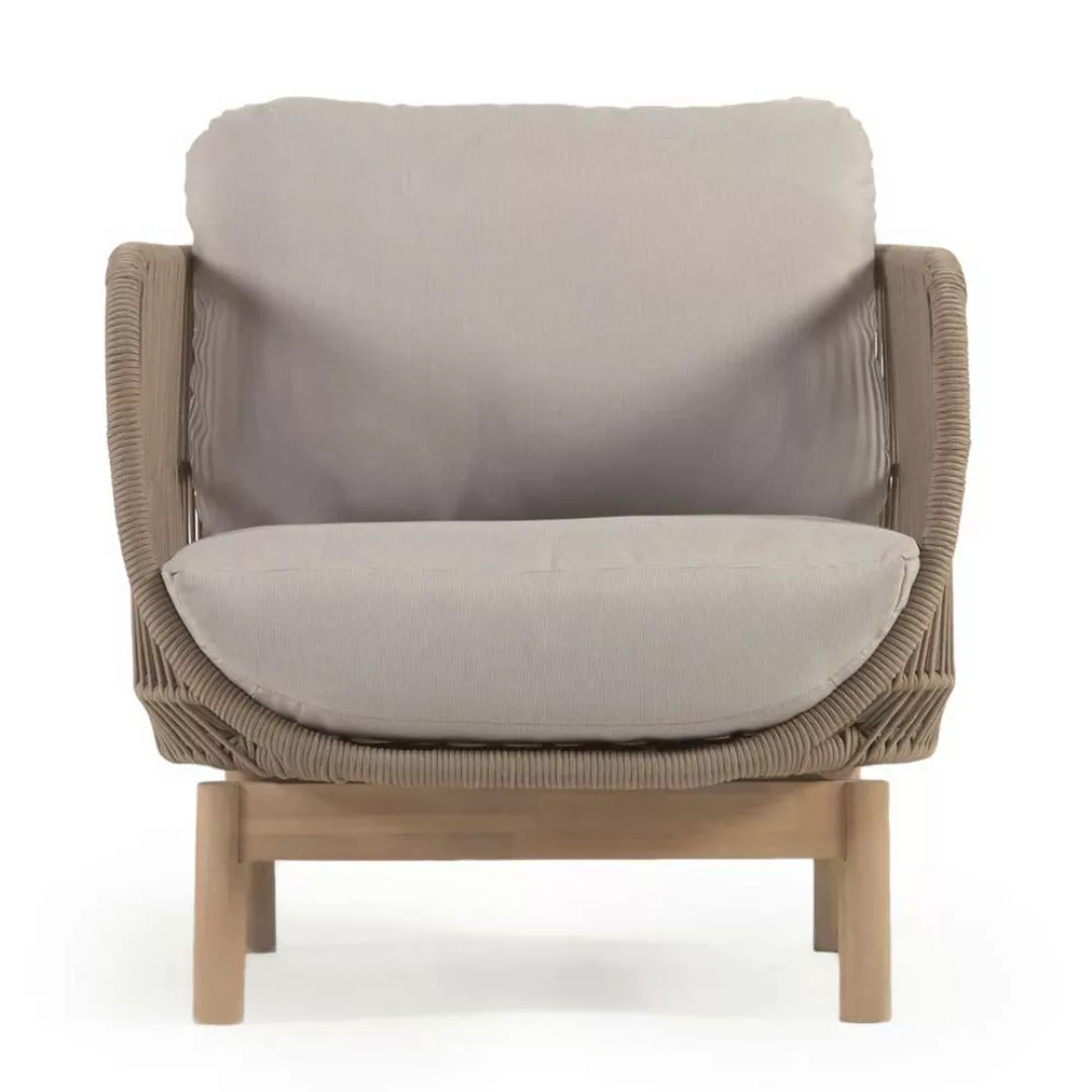 Lounge und Loft Sessel Set aus Kordel - Webstoff Akazie Massivholz (2er Set günstig online kaufen