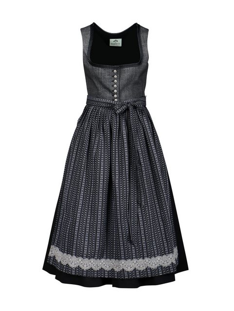 Berwin & Wolff Dirndl Drindl mit Jacquard-Streifenschürze schwarz günstig online kaufen