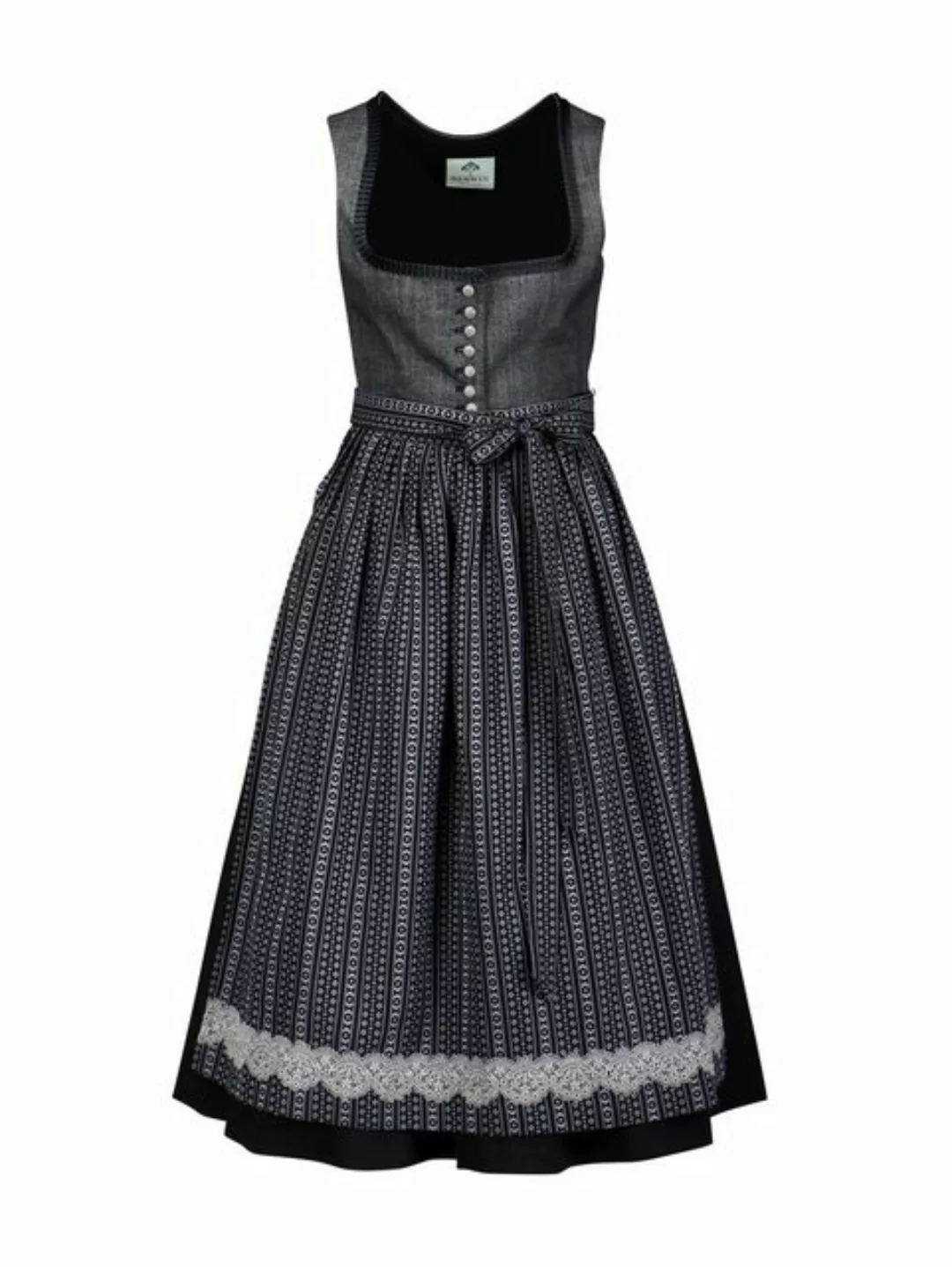 Berwin & Wolff Dirndl Drindl mit Jacquard-Streifenschürze schwarz günstig online kaufen