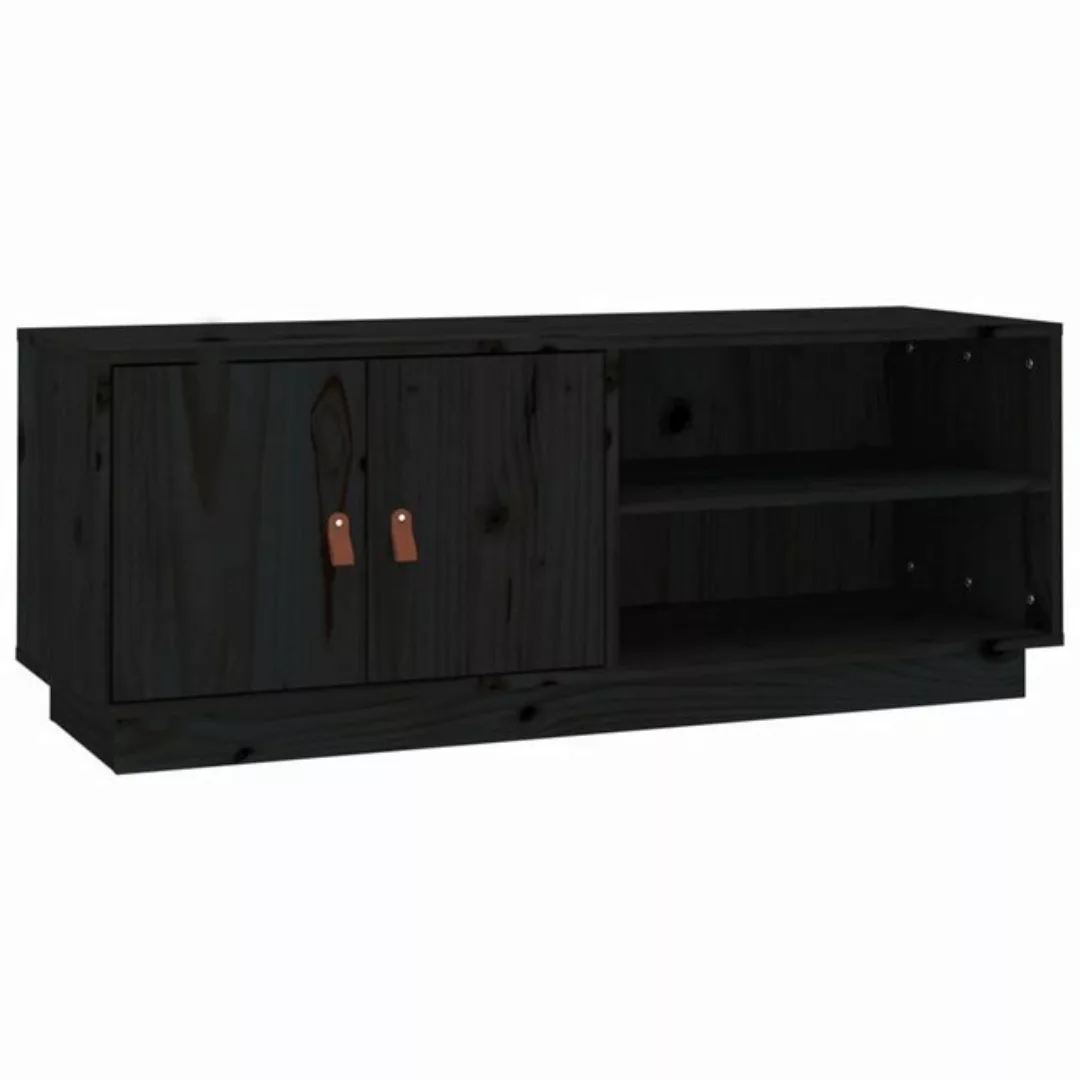 vidaXL TV-Schrank TV-Schrank Schwarz 105x34x40 cm Massivholz Kiefer (1-St) günstig online kaufen