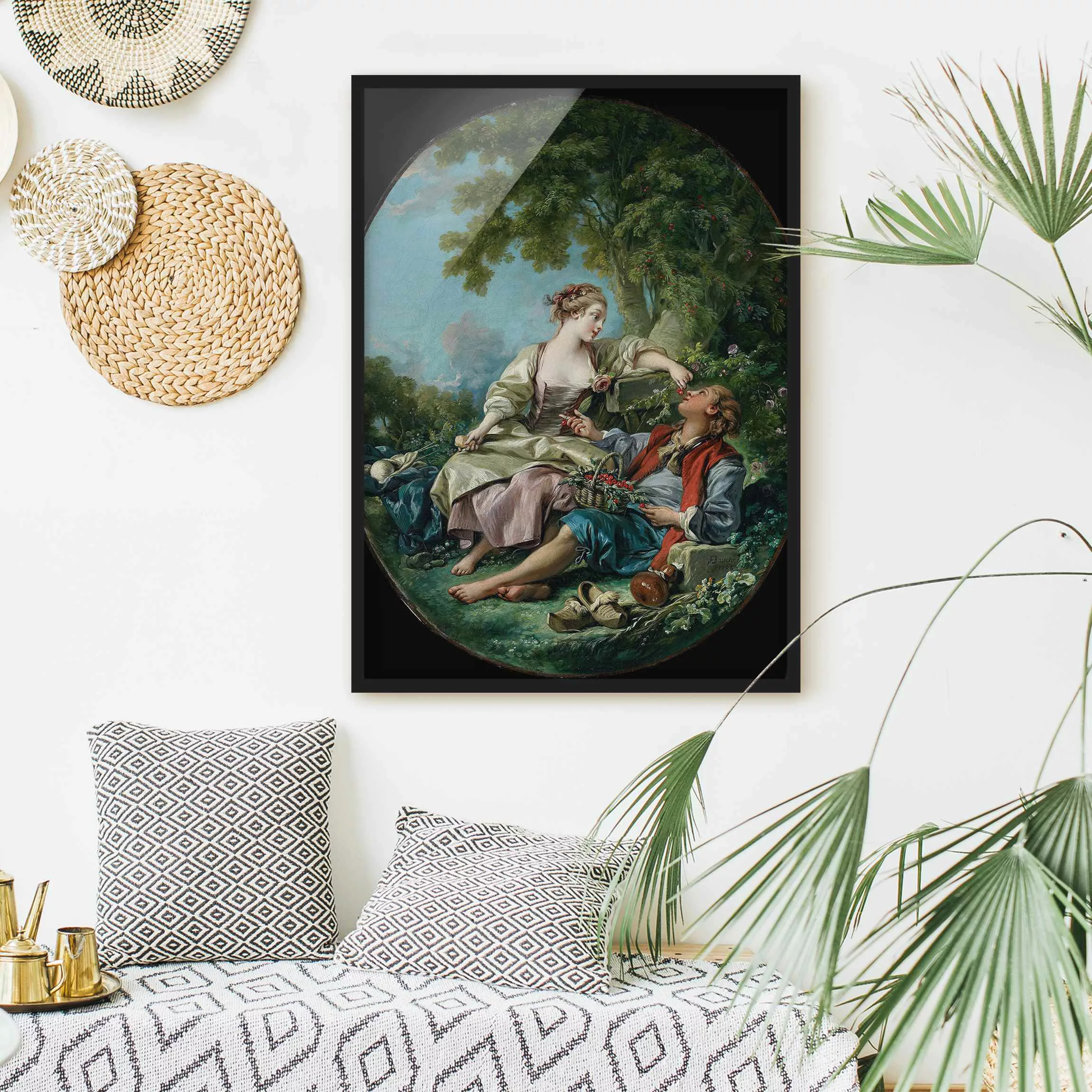 Bild mit Rahmen Kunstdruck - Hochformat François Boucher - Die Holzschuhe günstig online kaufen