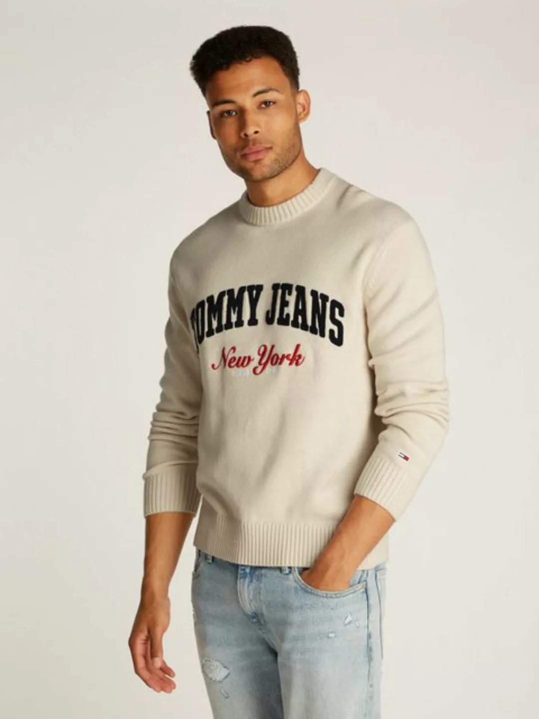 Tommy Jeans Rundhalspullover TJM REG VARSITY CREW SWEATER EXT mit großem Lo günstig online kaufen