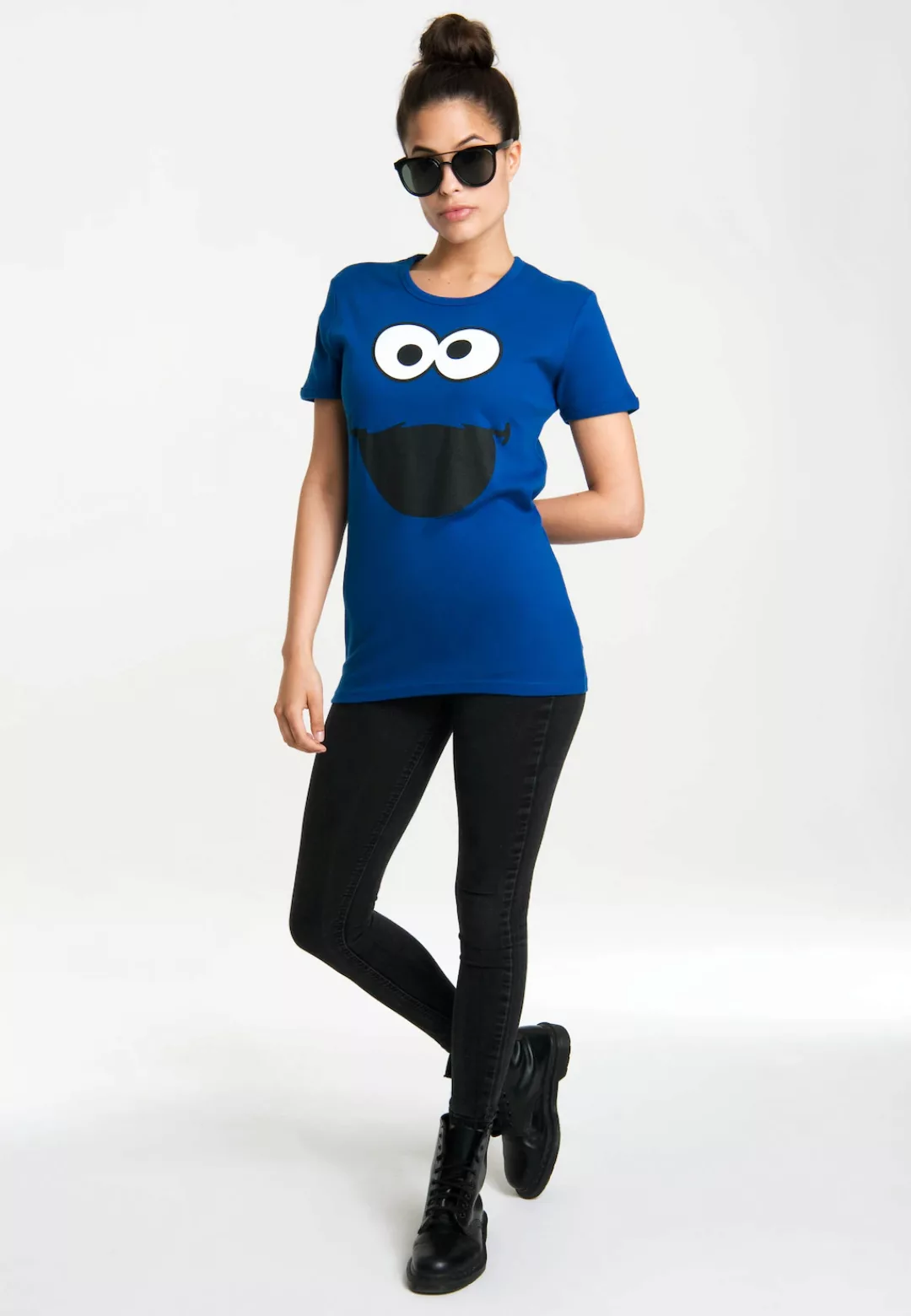 LOGOSHIRT T-Shirt "Cookie Monster – Face", mit lizenzierten Originaldesign günstig online kaufen