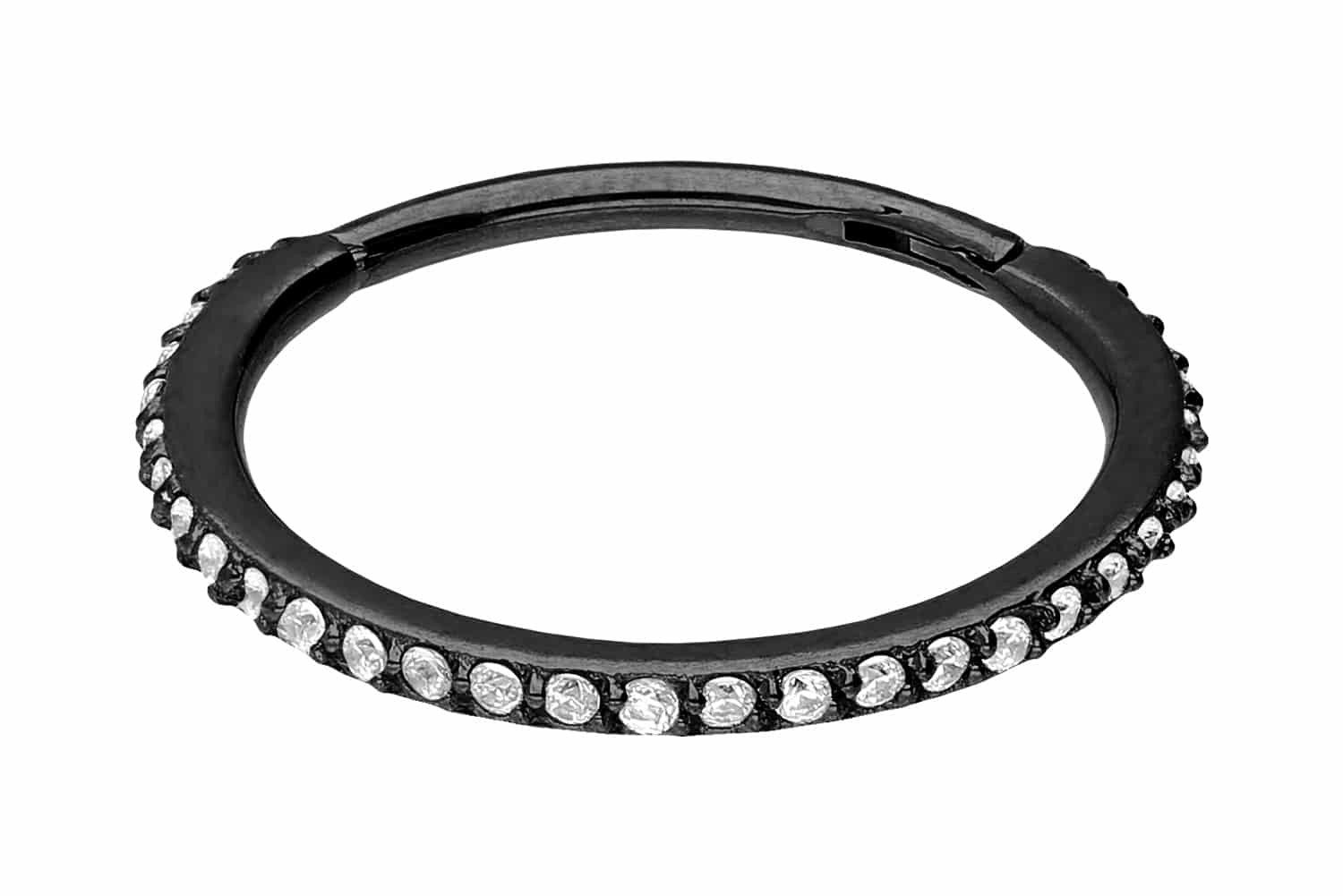PIERCINGLINE Nasenpiercing Chirurgenstahl Segmentring Clicker EINGEFASSTE günstig online kaufen