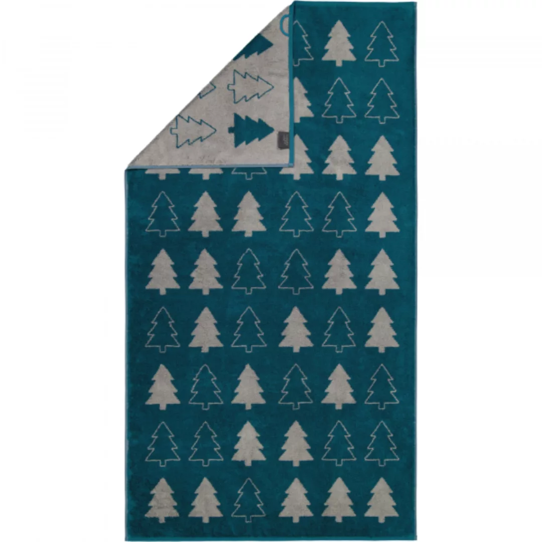 Cawö Christmas Edition Tannenbäume 958 - Farbe: smaragd - 44 - Duschtuch 80 günstig online kaufen