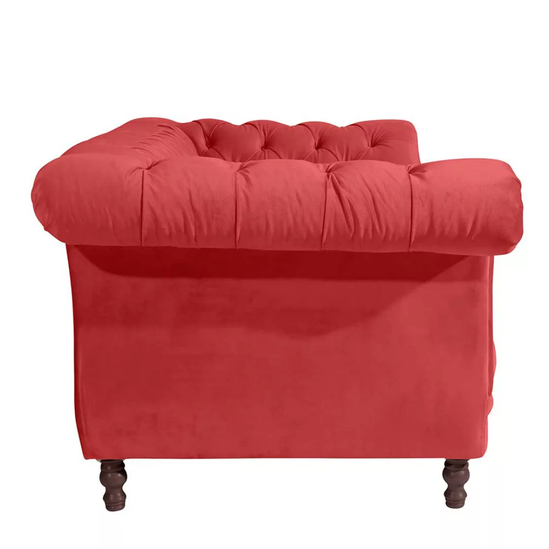 Zweisitzer Samtvelours Sofa in Rot neuen Barockstil günstig online kaufen