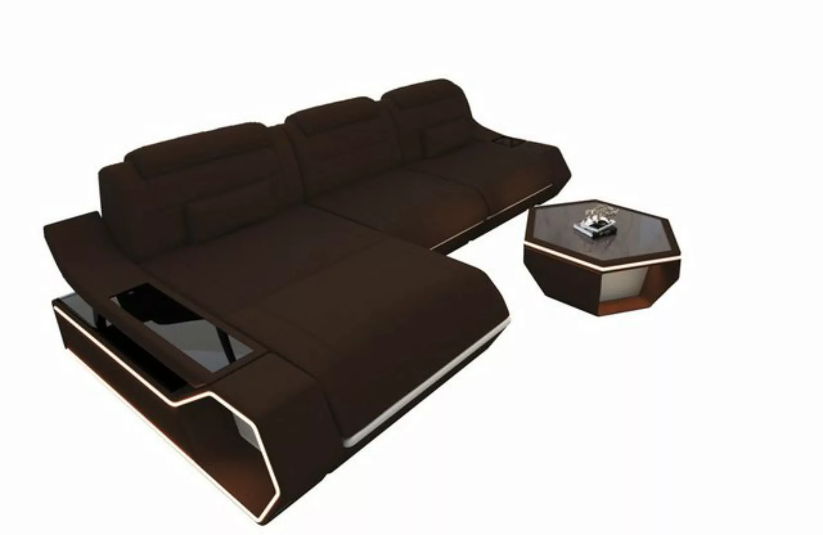 Sofa Dreams Ecksofa Polster Ecksofa Toscano L Form, LED Beleuchtung günstig online kaufen