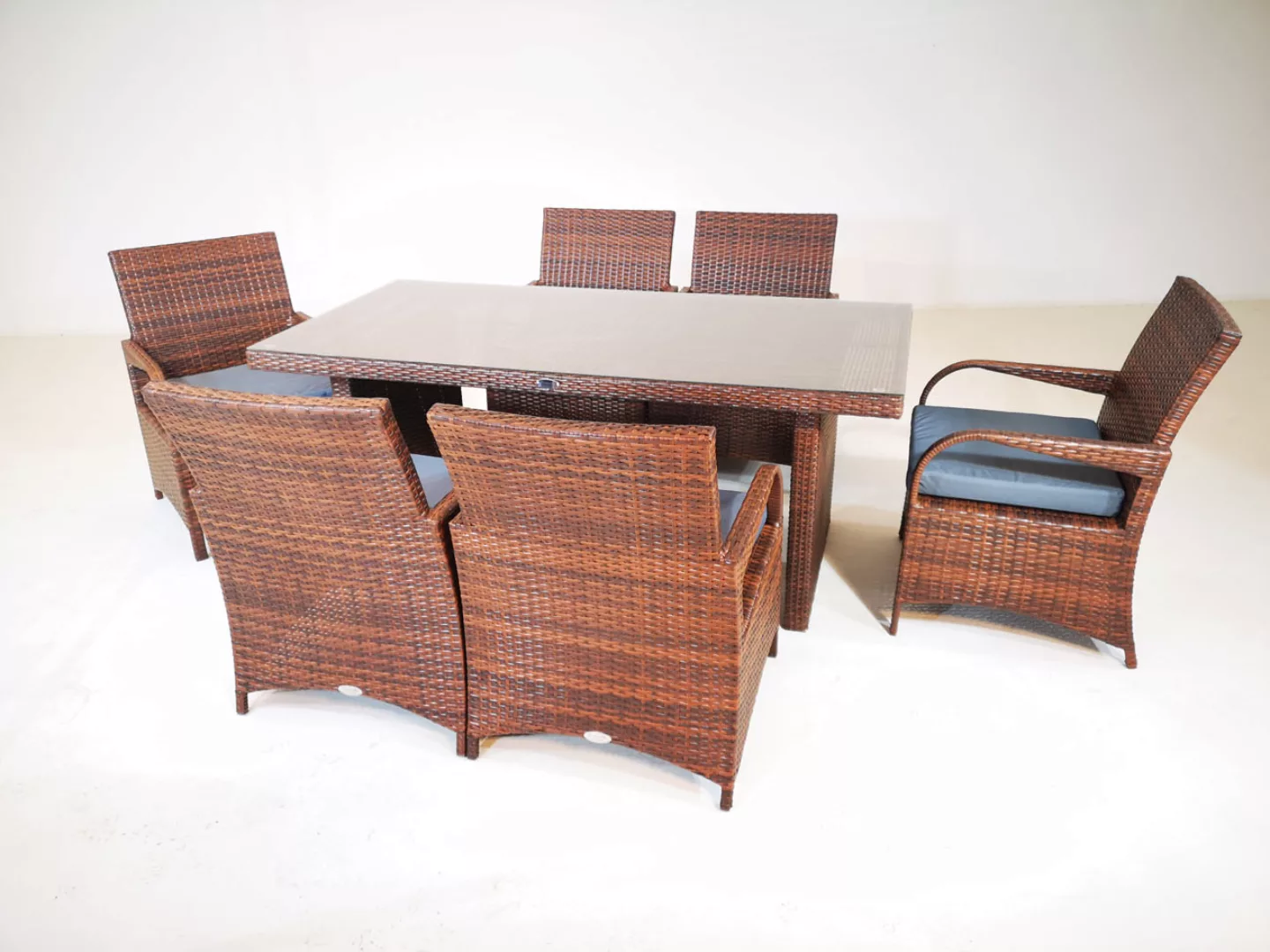 M#: Sitzgruppe bestehend aus 6er Set Stuhl Pizzo mit Tisch Avignon-braun-me günstig online kaufen