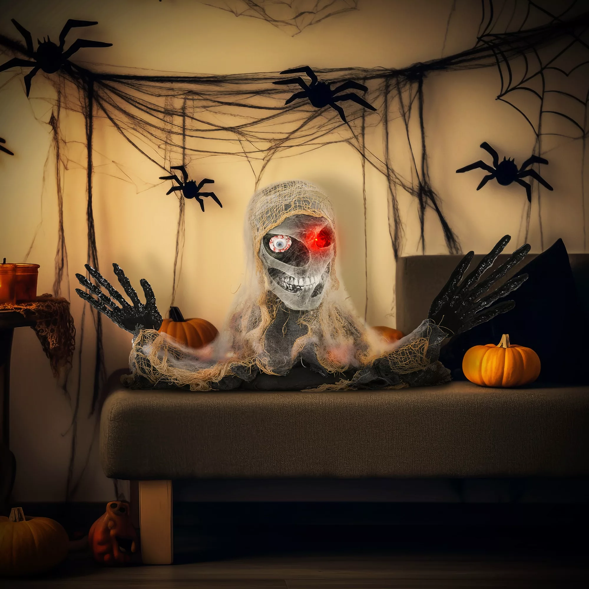 HOMCOM Halloween Dekoration Einäugige Mumie, Krabbelnde Halloween Mumie mit günstig online kaufen