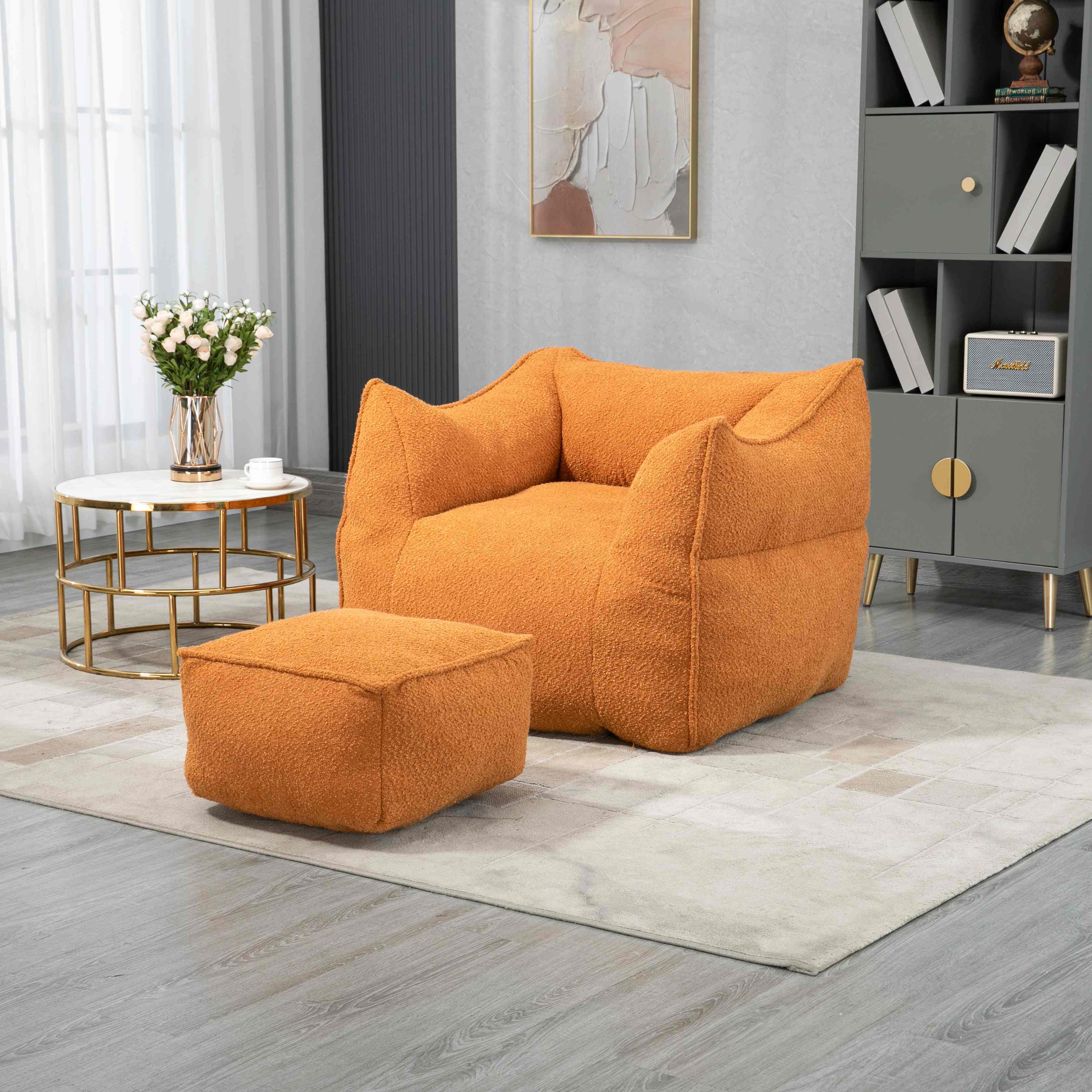 Bouclé-Sitzsack für Erwachsene, Orange günstig online kaufen