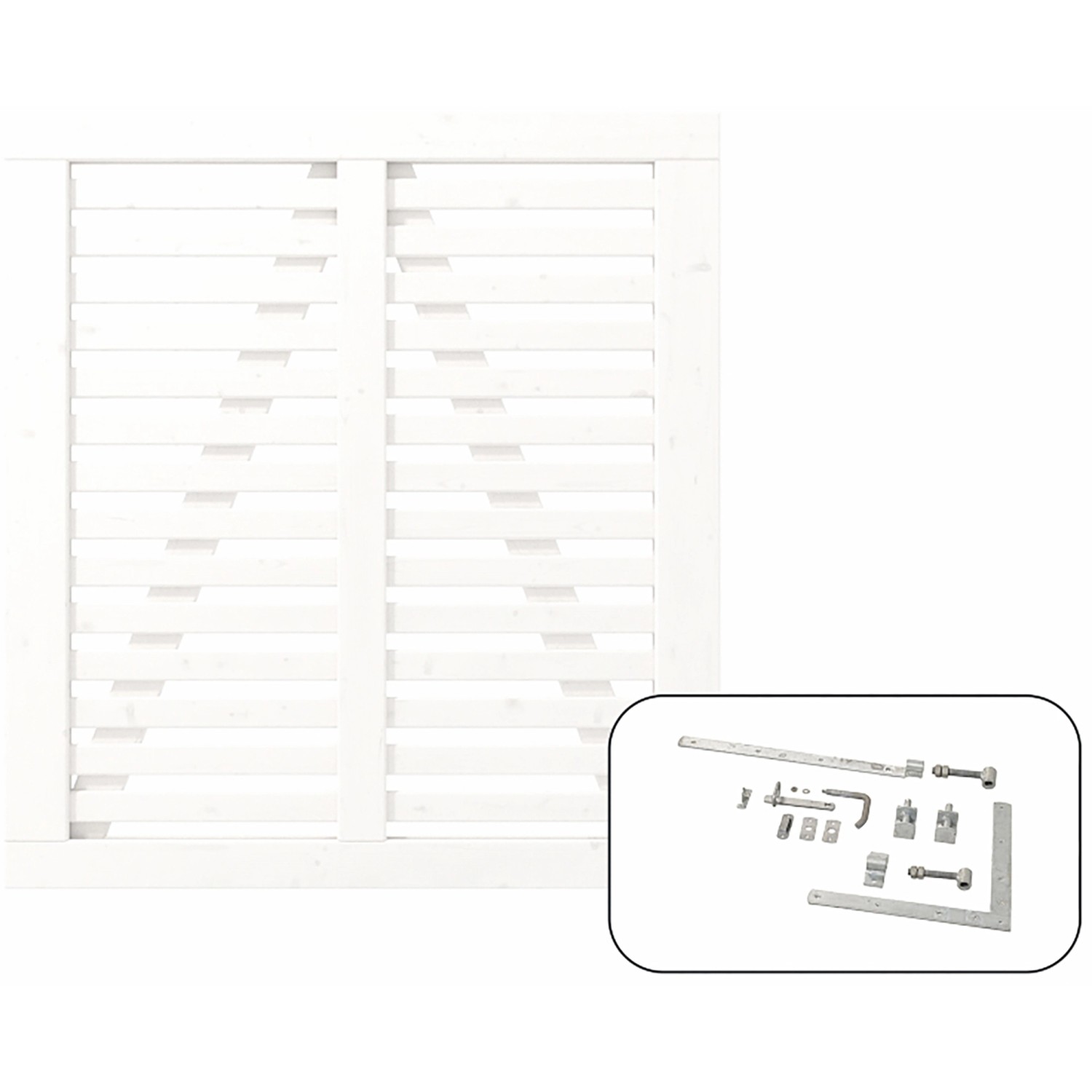Plus Holz Einzeltor Harmoni Nadelholz Weiß 100 cm x 107 cm günstig online kaufen