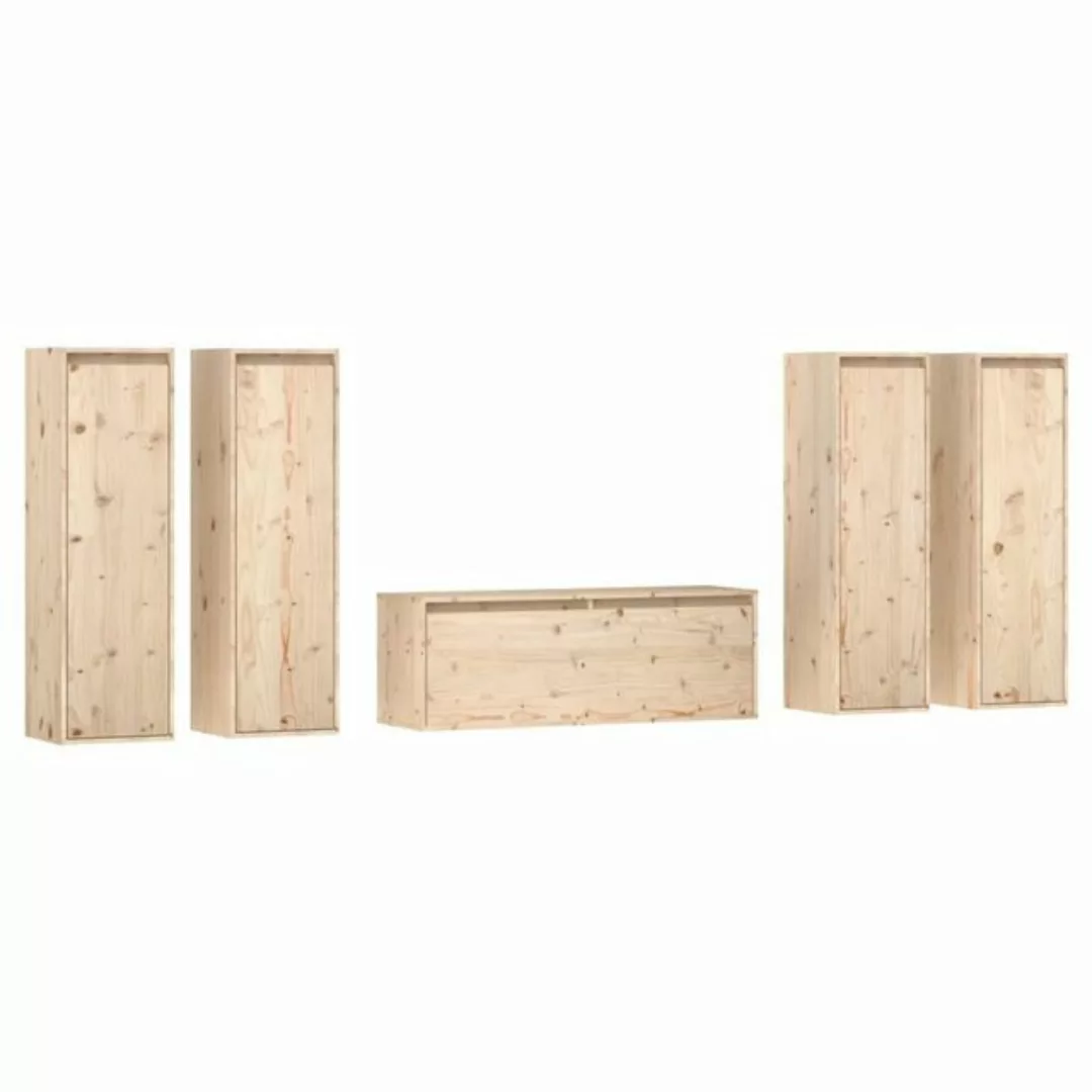 furnicato TV-Schrank TV-Schränke 5 Stk. Massivholz Kiefer (5-St) günstig online kaufen