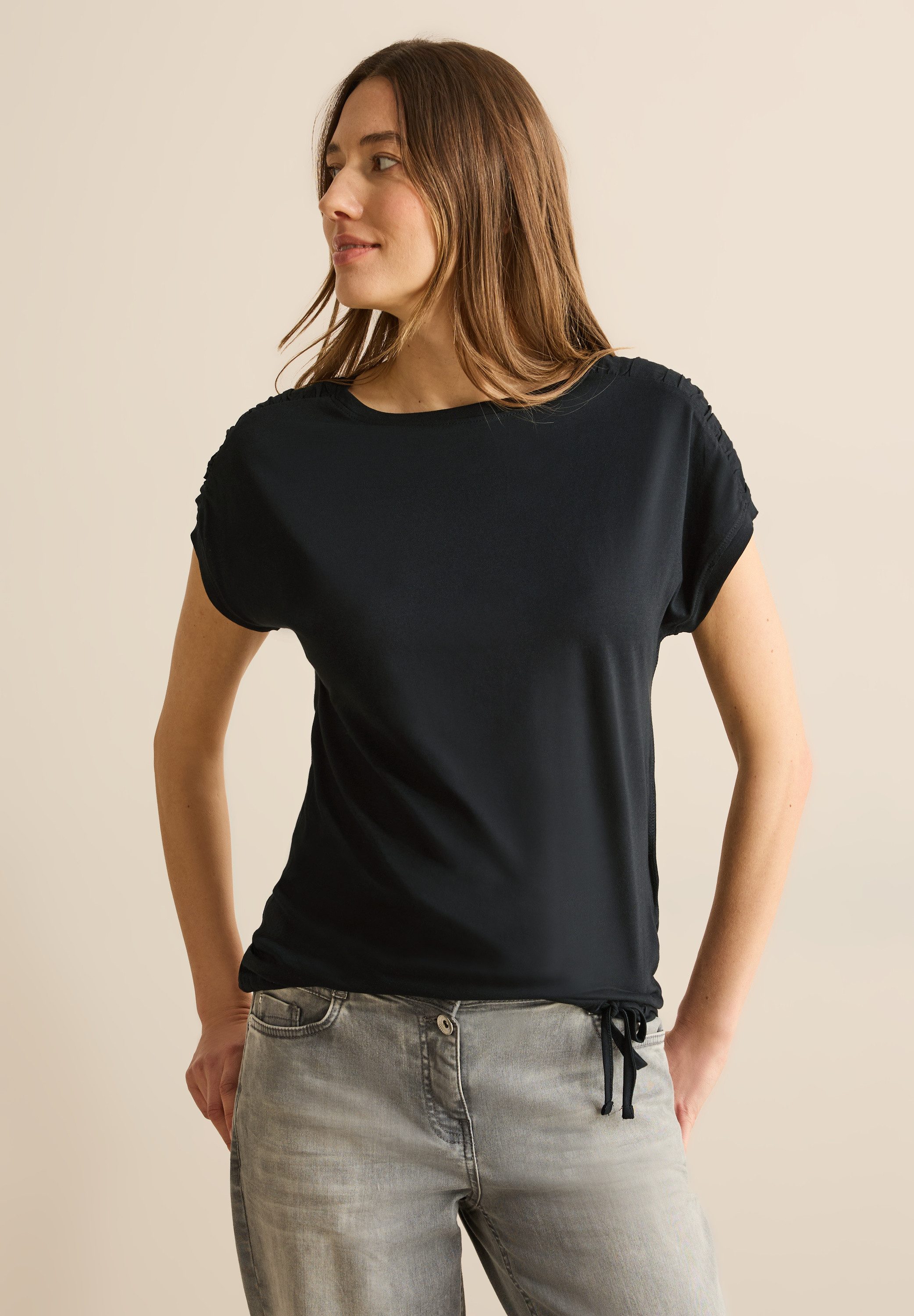 Cecil T-Shirt, mit Tunnelzug am Saum günstig online kaufen