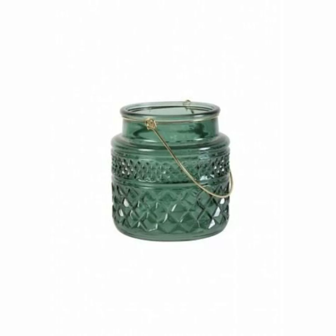Light & Living Teelichthalter ANNECY Teelicht Grün mit Goldgriff 13,5 cm (g günstig online kaufen