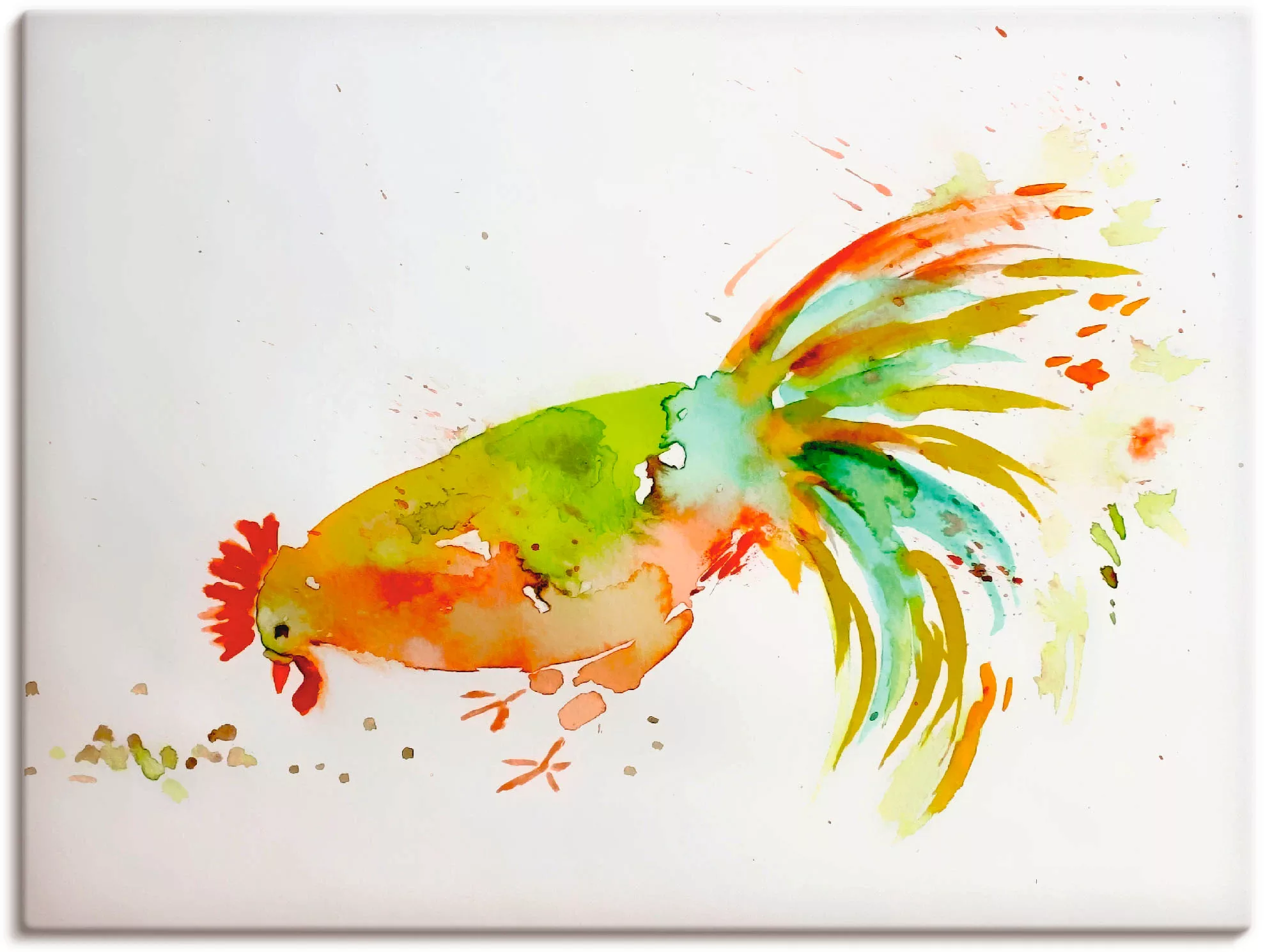 Artland Leinwandbild "Hahn", Vögel, (1 St.), auf Keilrahmen gespannt günstig online kaufen