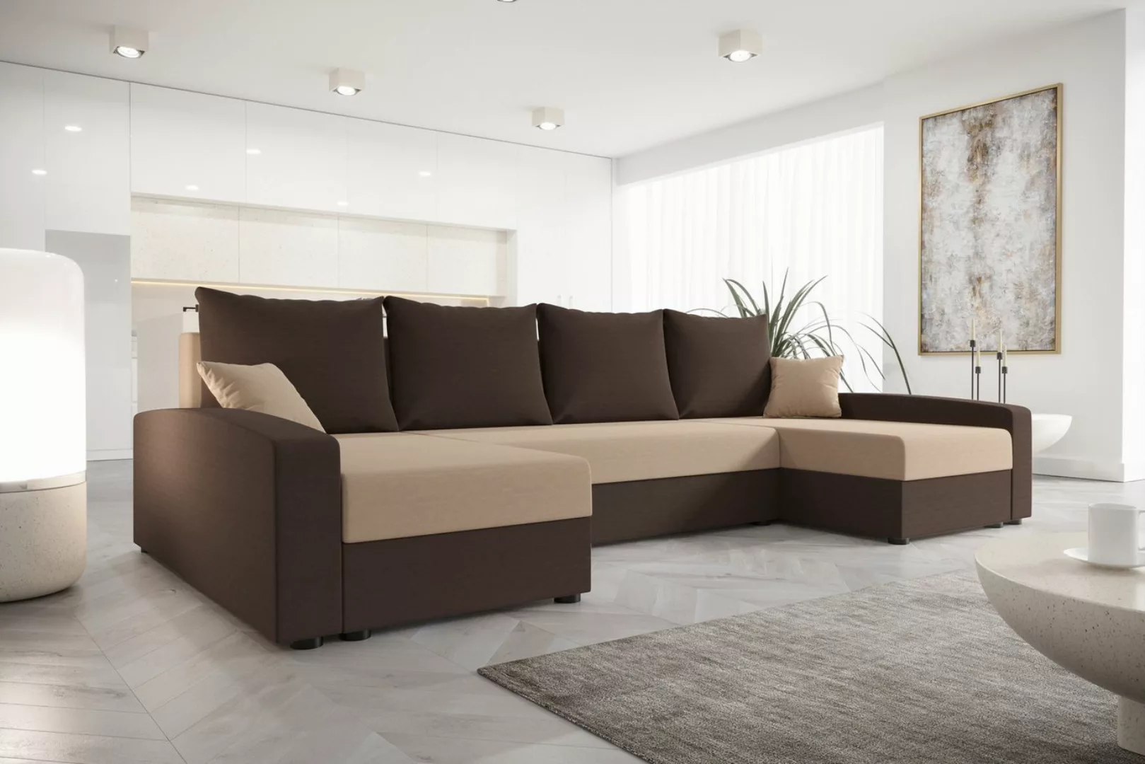 ALTDECOR Wohnlandschaft CHIEV-U, Couch mit Schlaffunktion, Wohnzimmer - Eck günstig online kaufen