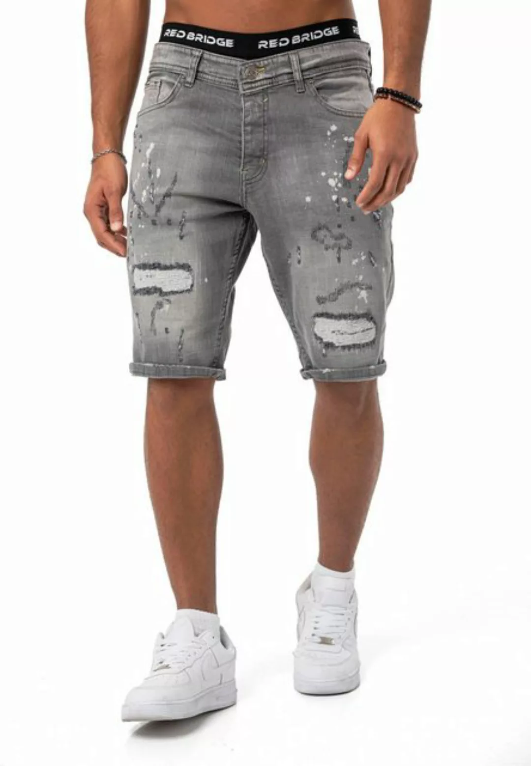 RedBridge Jeansshorts Red Bridge Herren Jeans Shorts Kurze Hose Denim fetzi günstig online kaufen