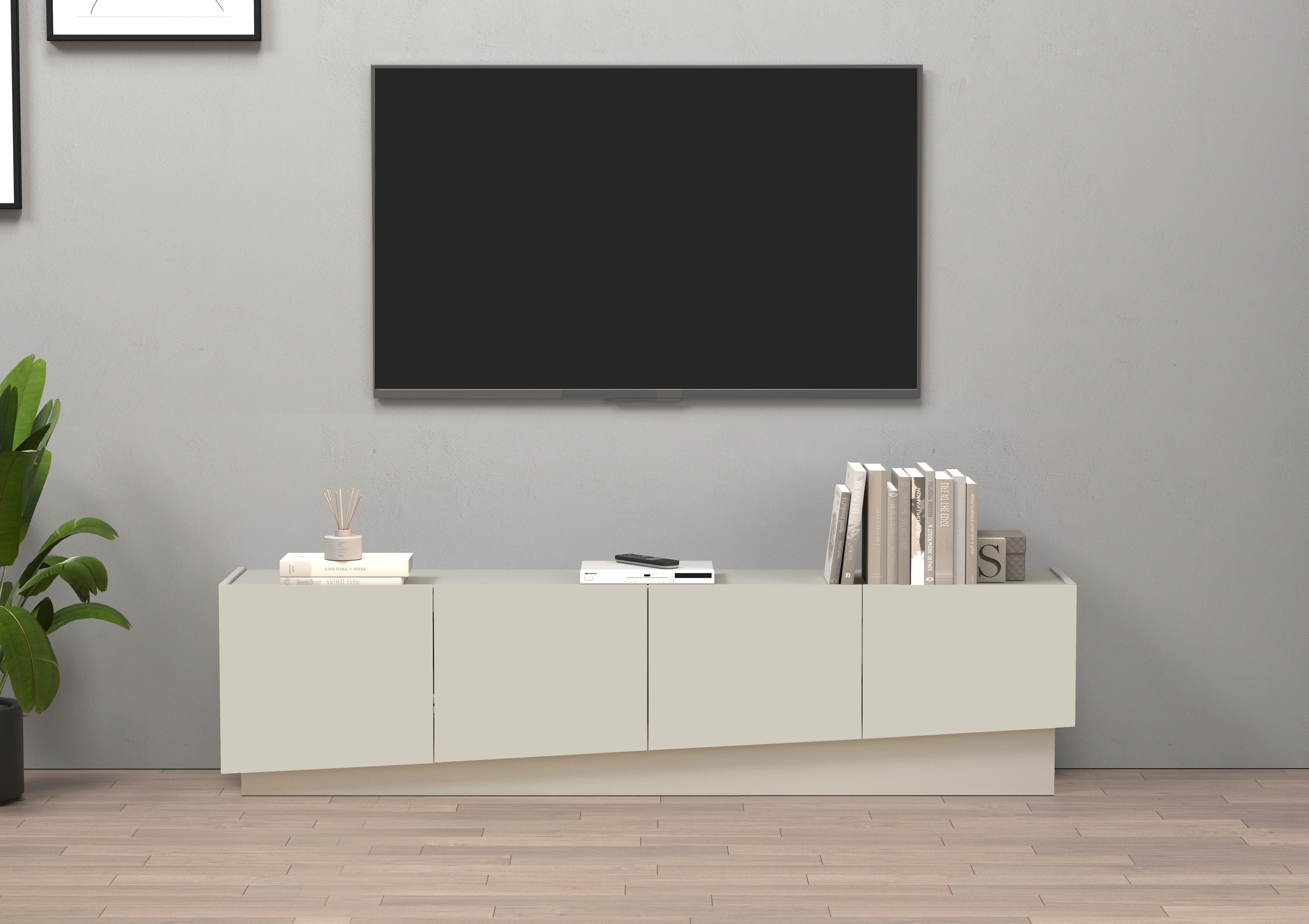INOSIGN Lowboard "VELA, Lowboard, Breite 180 cm, Design mit schrägen Türen" günstig online kaufen