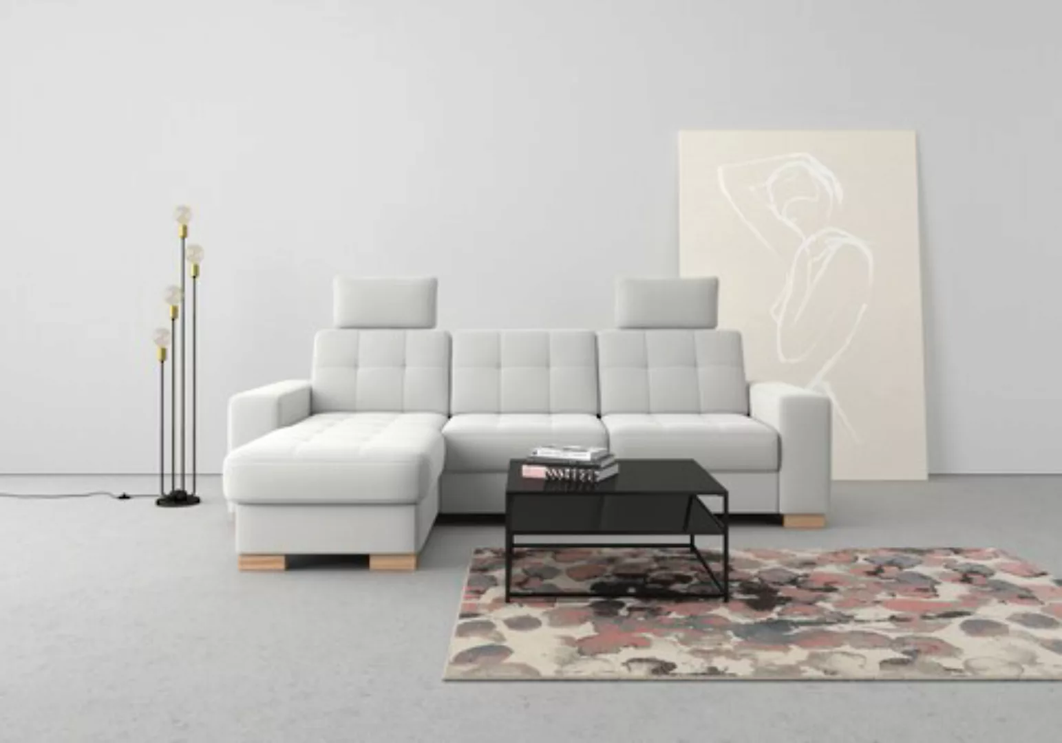 sit&more Ecksofa »Quincy L-Form«, wahlweise mit Bettfunktion und Bettkasten günstig online kaufen
