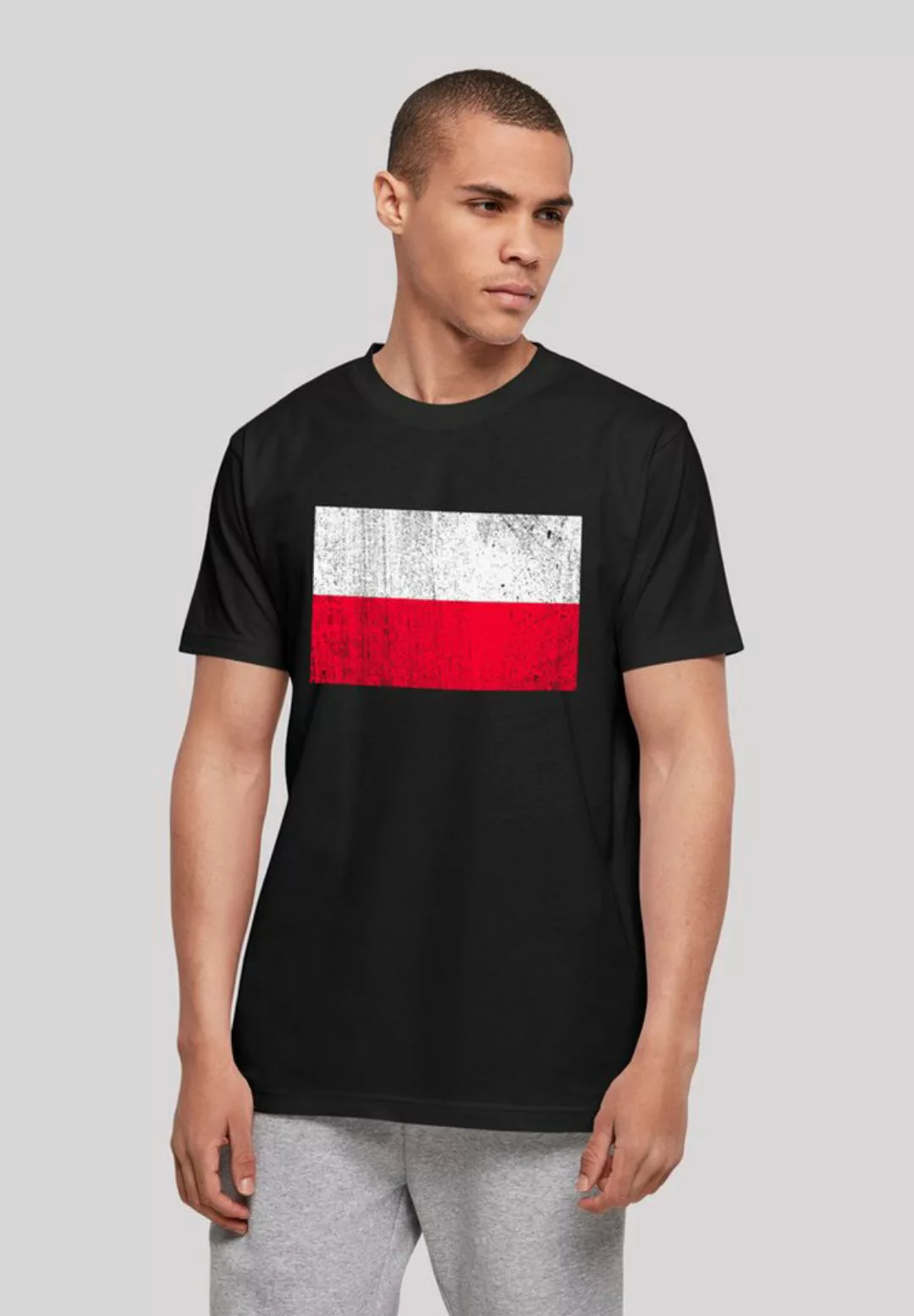 F4NT4STIC T-Shirt Polen Flagge Poland distressed Print günstig online kaufen