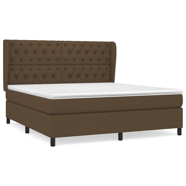 vidaXL Boxspringbett, Boxspringbett mit Matratze Dunkelbraun 160x200 cm Sto günstig online kaufen