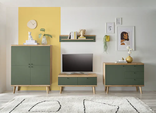 INOSIGN Wohnwand "MAVAS", (Set, 4 St.), in moderner Trendfarbe, Griffe aus günstig online kaufen