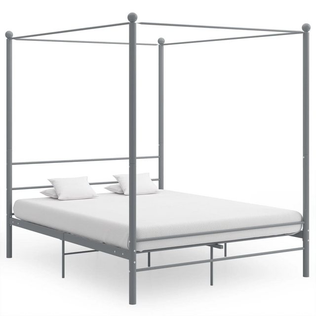 Himmelbett Grau Metall 160x200 Cm günstig online kaufen