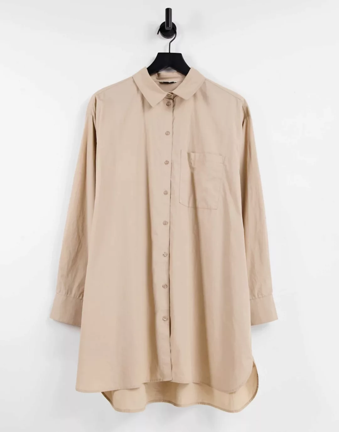 Envii – Calathea – Oversize-Hemd in Braun-Weiß günstig online kaufen