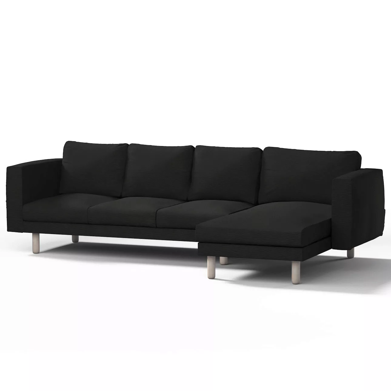 Bezug für Norsborg 4-Sitzer Sofa mit Recamiere, schwarz, Norsborg Bezug für günstig online kaufen
