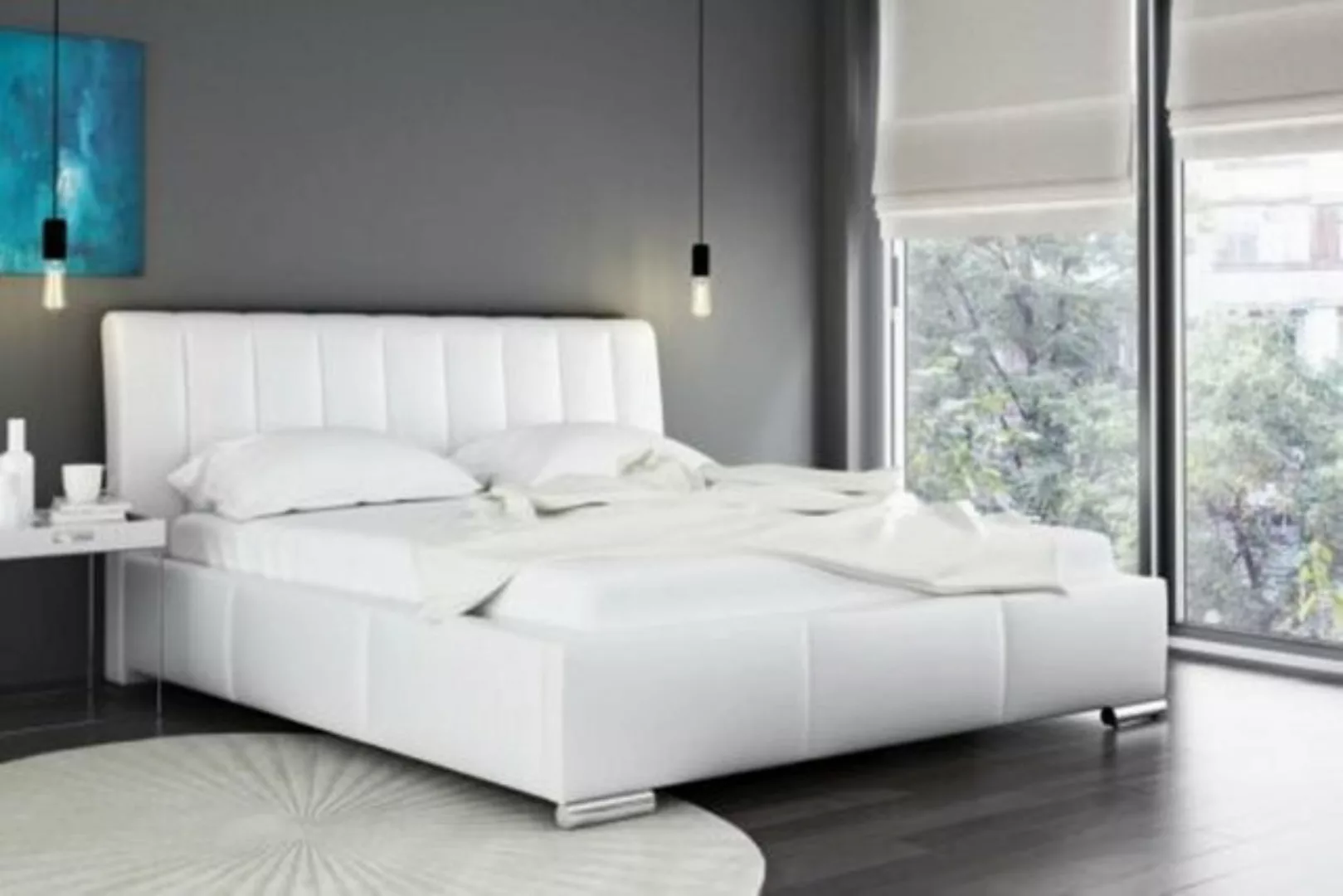 JVmoebel Polsterbett, Bett Doppelbett Möbel Bettrahmen Stoff 160x200 Textil günstig online kaufen