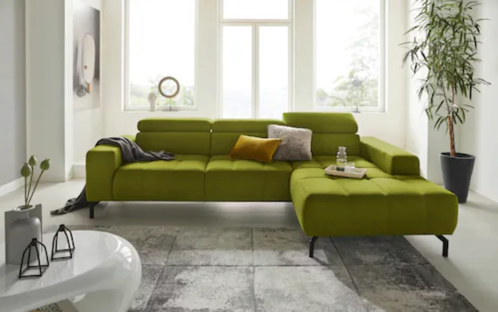 DOMO collection Ecksofa "Cunelli L-Form", wahlweise inklusive 6-fach verste günstig online kaufen