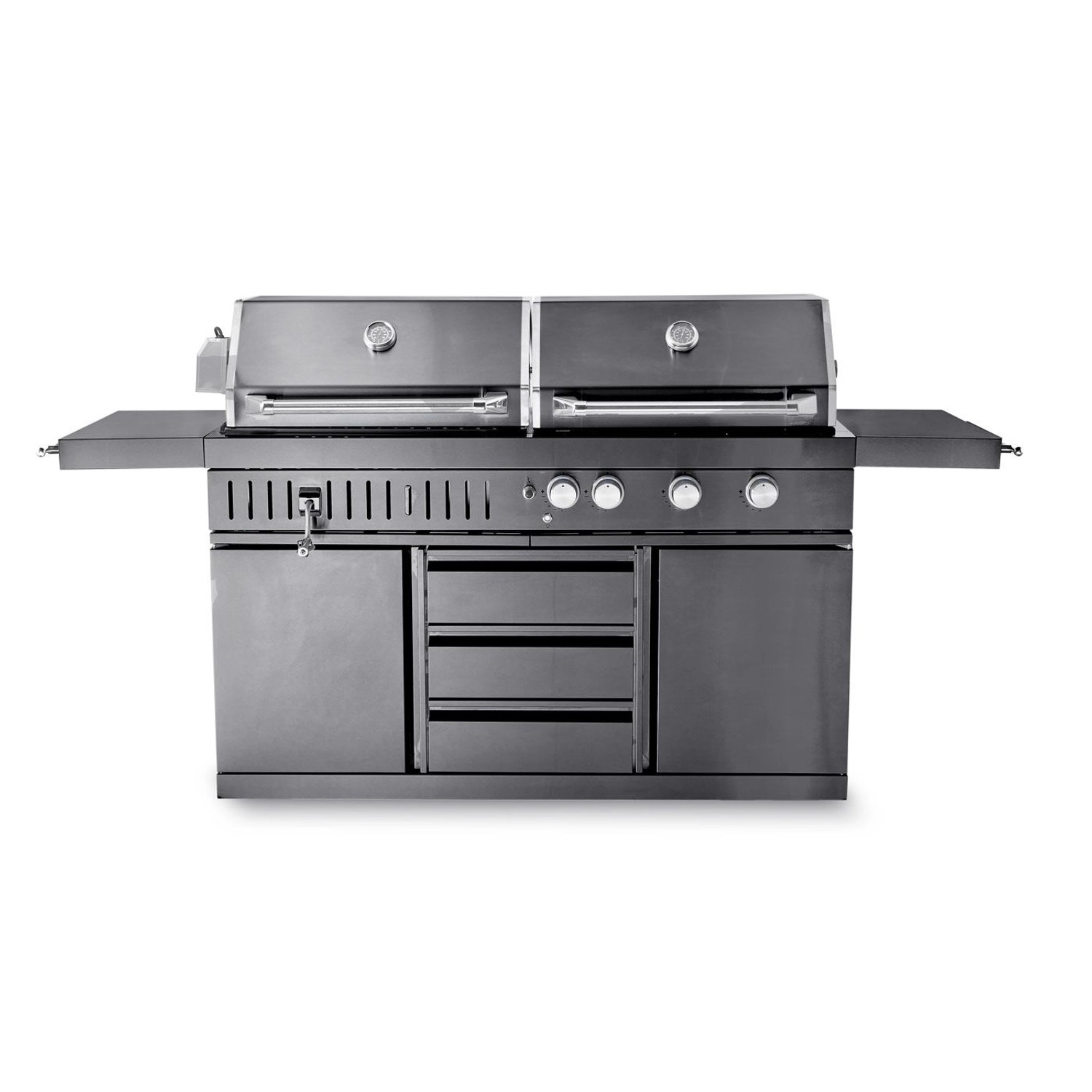 MyOutdoorKitchen Freistehender Gas- und Holzkohlegrill Black Collection günstig online kaufen