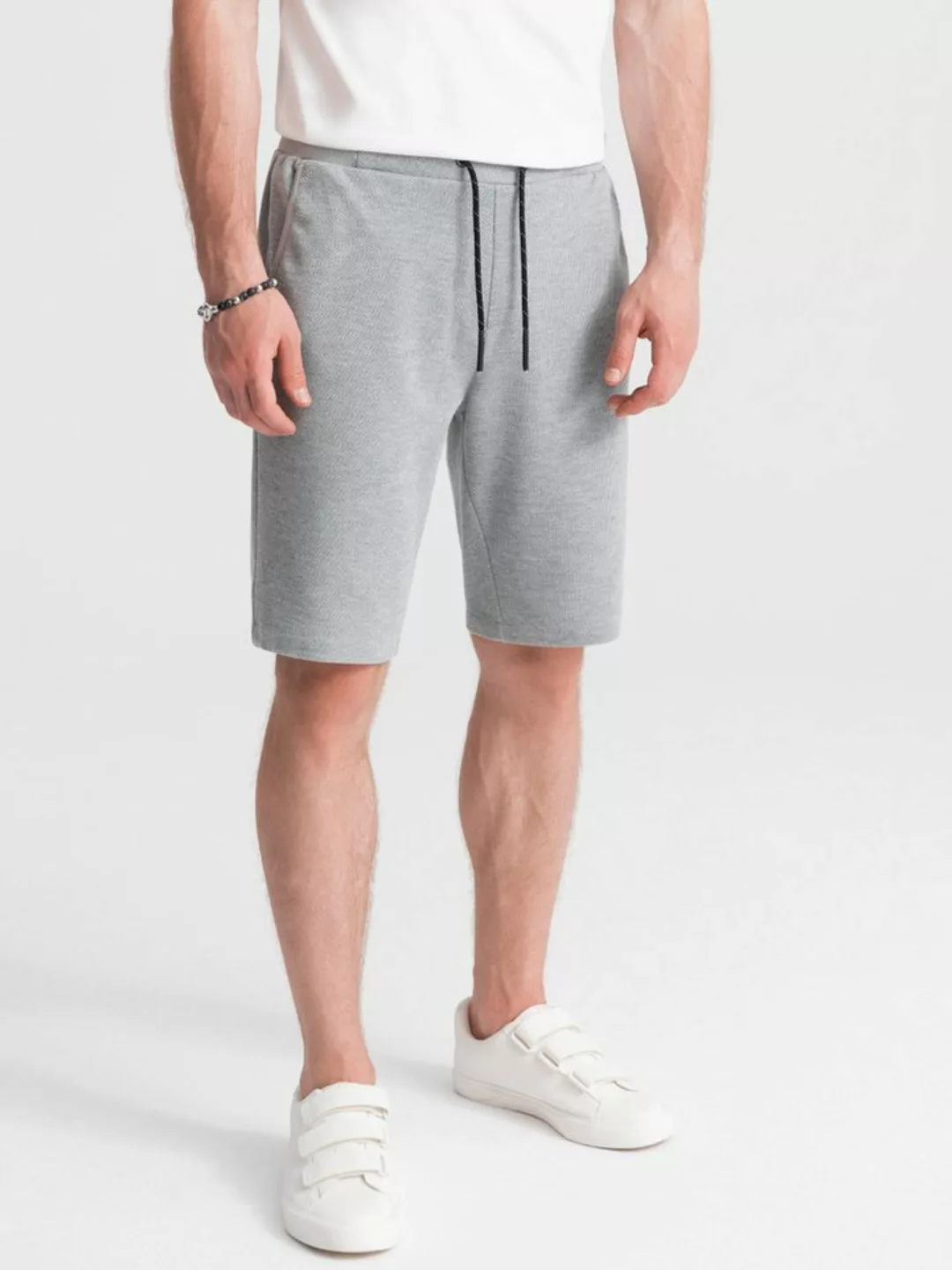 OMBRE Sweatshorts Herrenstrickshorts mit dekorativem Gummibund günstig online kaufen