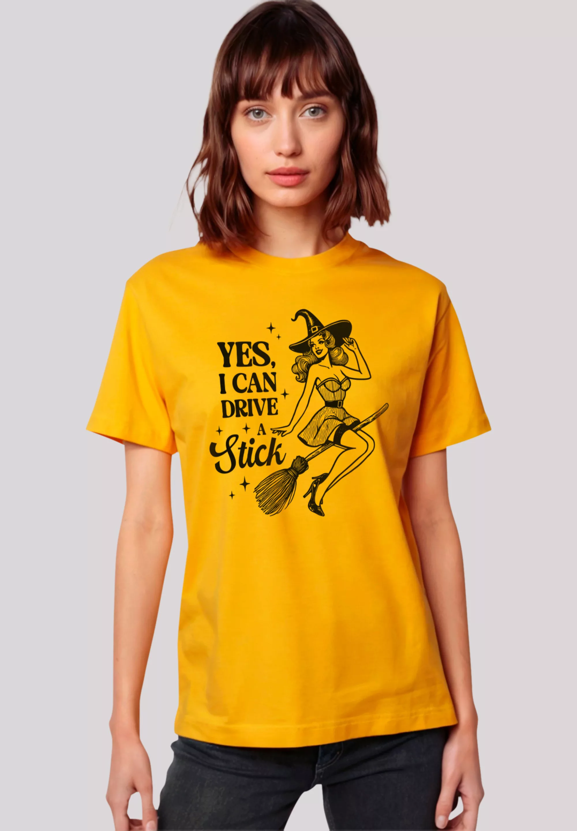 F4NT4STIC T-Shirt "Halloween Witch yes I can drive a stick", Premium Qualit günstig online kaufen