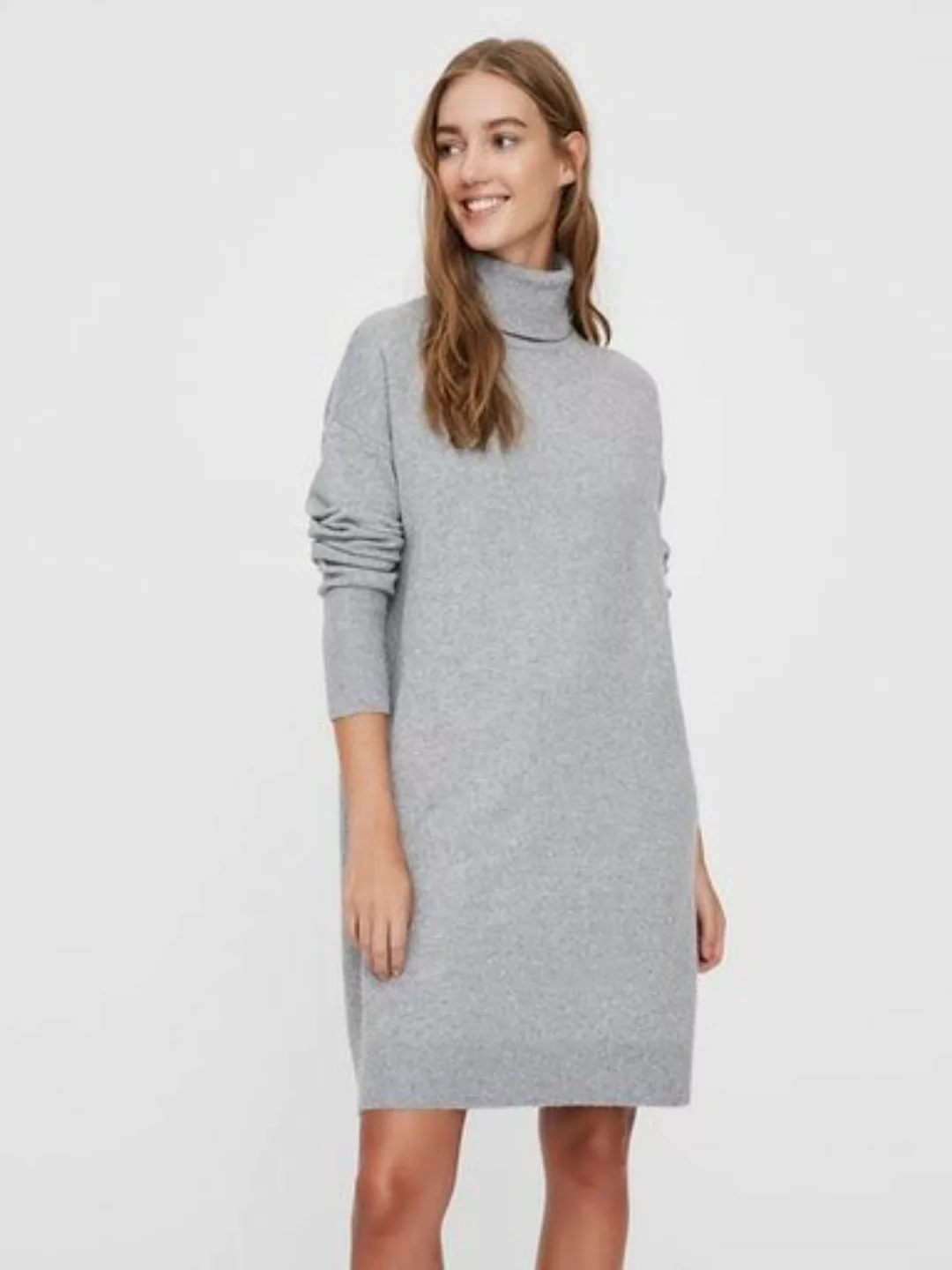 Vero Moda – Pulloverkleid mit Rollkragen in Schwarz meliert günstig online kaufen
