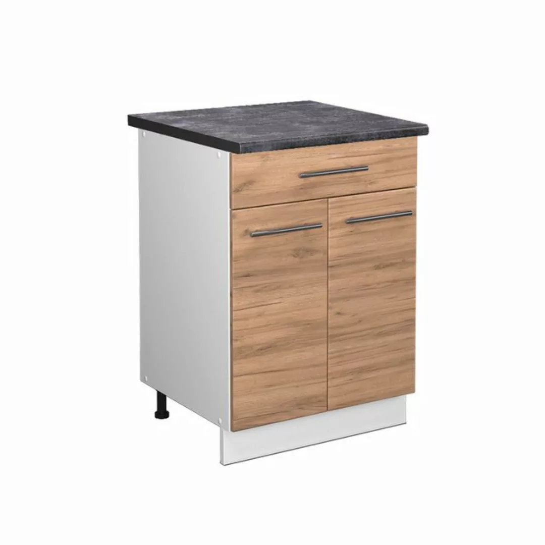 Vicco Unterschrank Fame-Line, Goldkraft Eiche/Weiß, 60 cm mit Schublade, AP günstig online kaufen