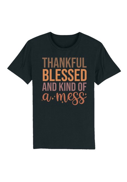 F4NT4STIC T-Shirt thankful blessed and kind of a mess Premium Qualität, Hal günstig online kaufen