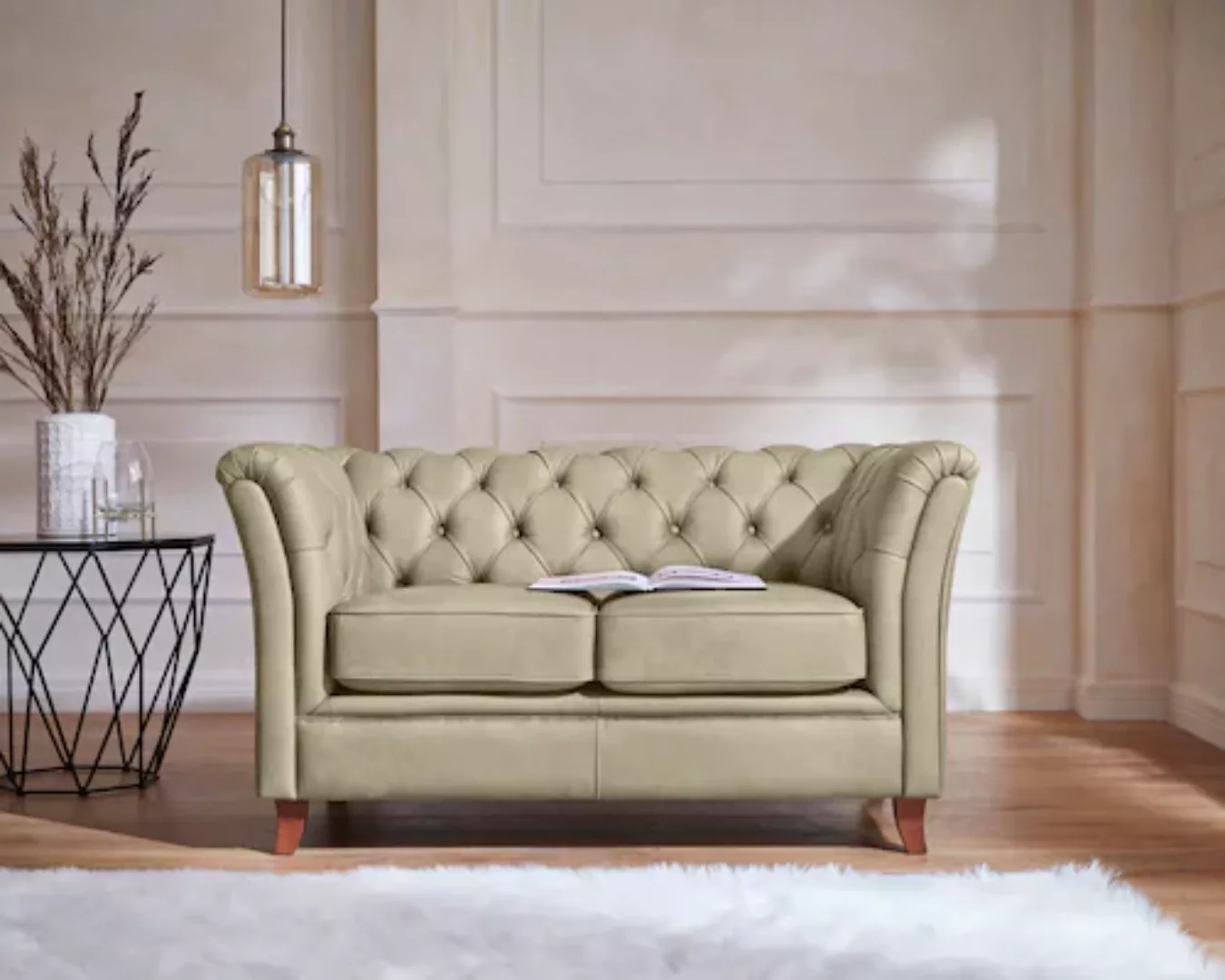 Home affaire Chesterfield-Sofa »Reims«, mit echter Chesterfield-Knopfheftun günstig online kaufen