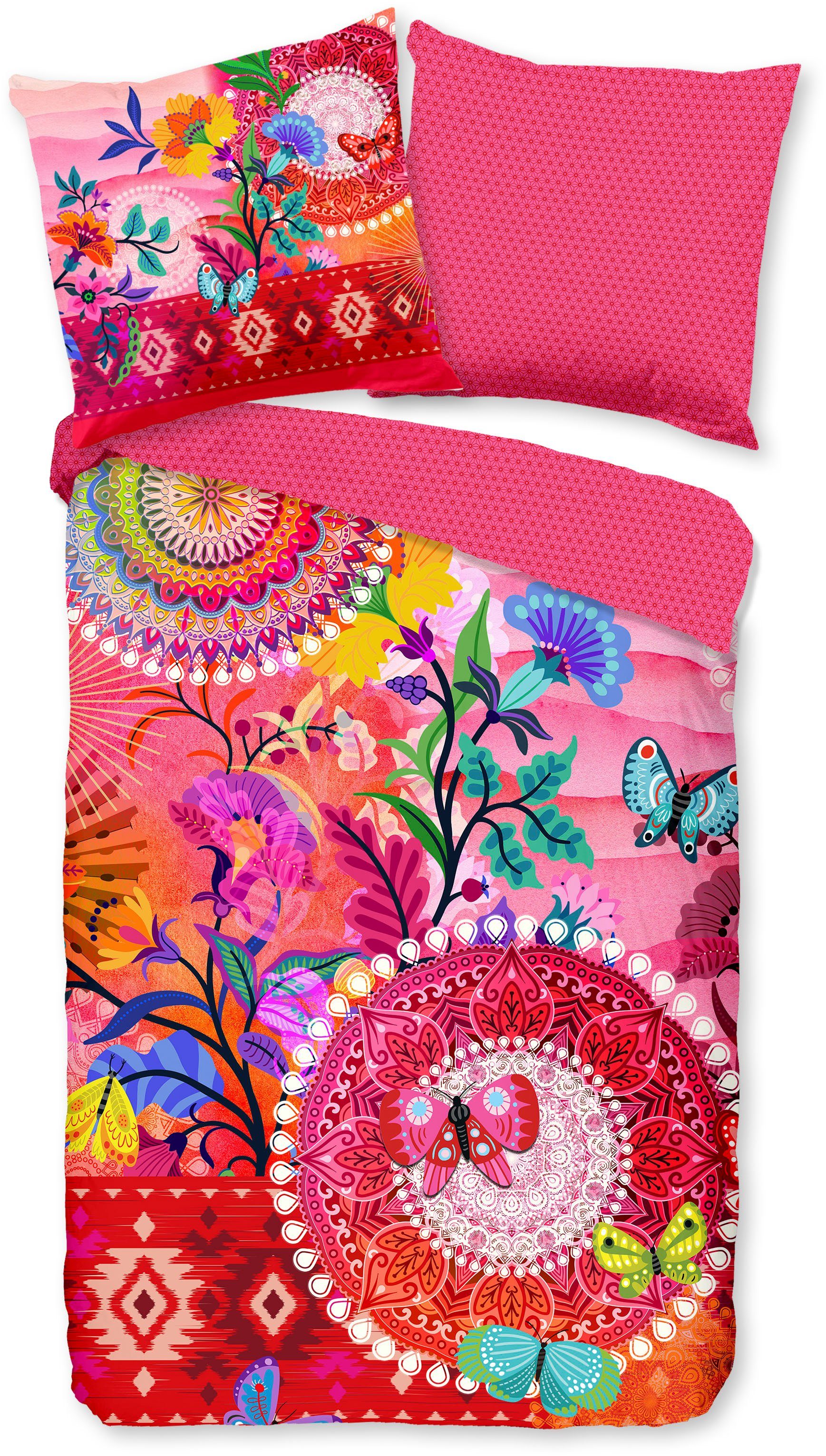 hip Wendebettwäsche »Wayan«, Mako-Satin, 135x200, Reißverschluss, Wende, Ma günstig online kaufen
