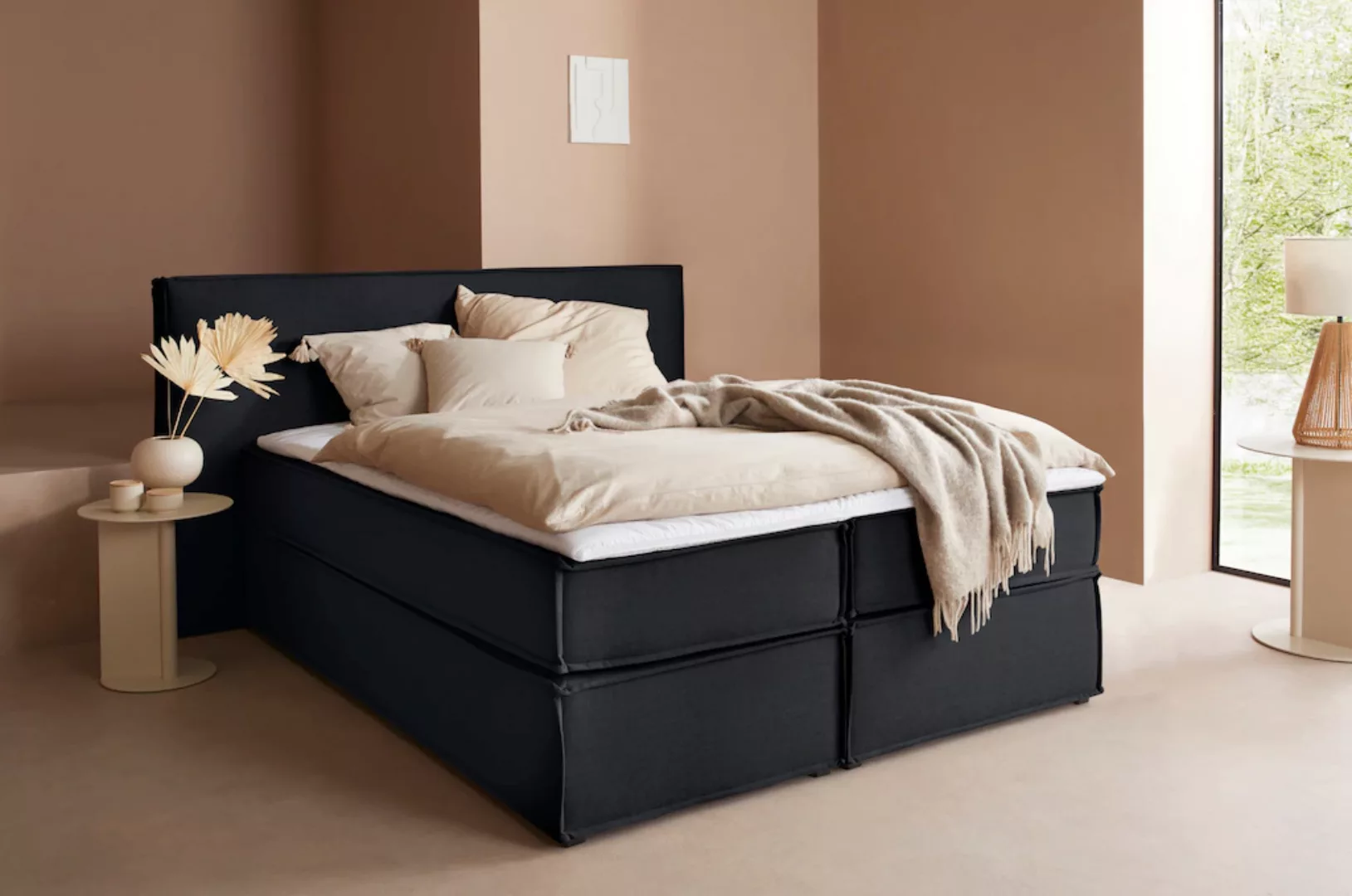 LeGer Home by Lena Gercke Boxspringbett "Yuma", incl. Topper, in 4 Breiten, günstig online kaufen