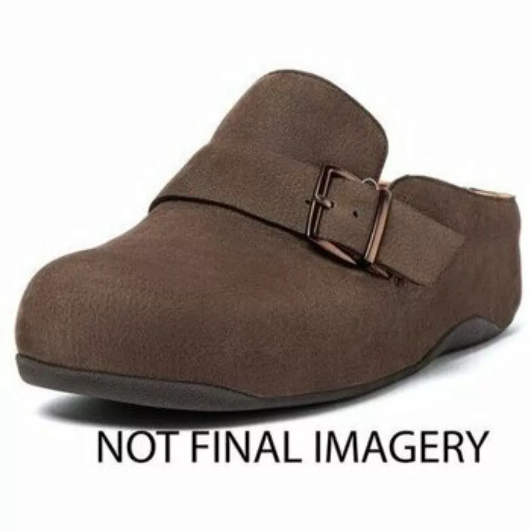 FitFlop  Pantoffeln SHUV BUCKLE-STRAP NUBUCK CLOGS CHOCOLATE BROWN günstig online kaufen