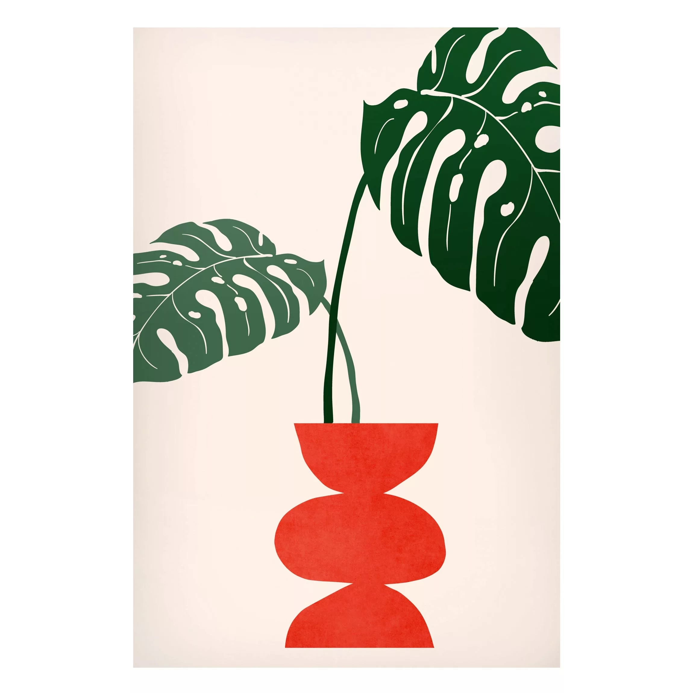 Magnettafel Monstera In Red Vase günstig online kaufen