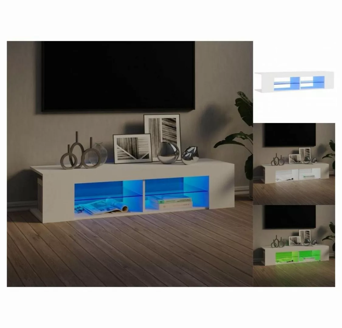 vidaXL TV-Schrank TV-Schrank mit LED-Leuchten Weiß 135x39x30 cm Lowboard günstig online kaufen