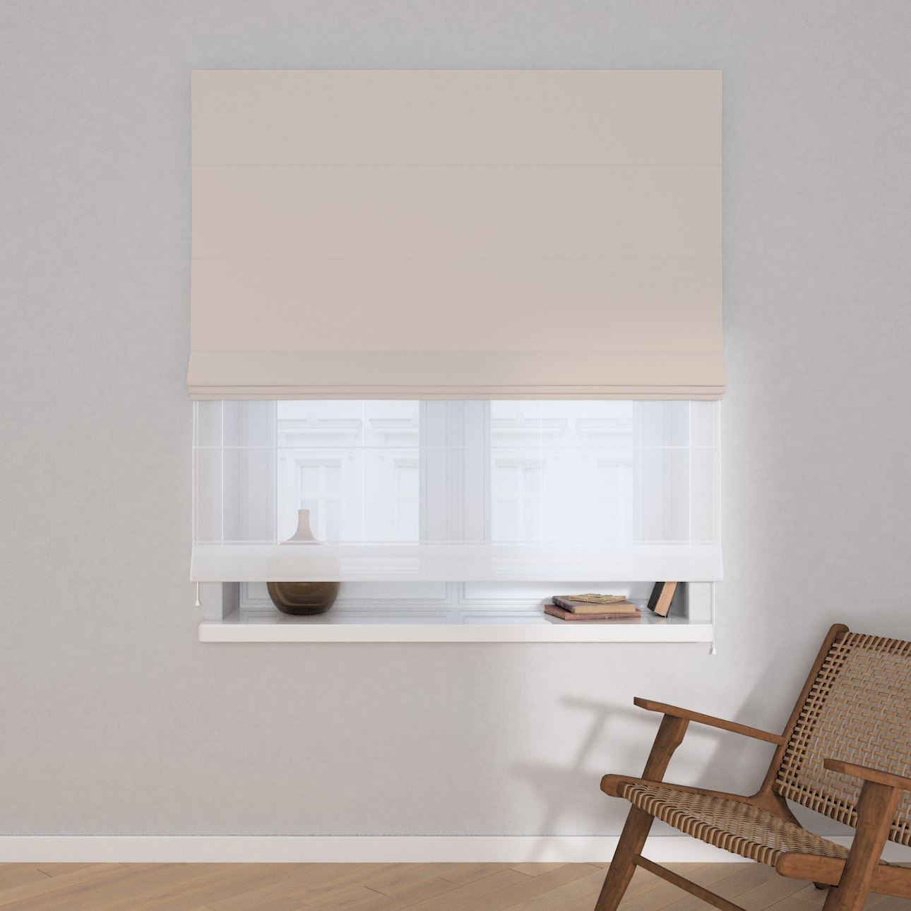Dekoria Doppelraffrollo Duo, beige, 120 x 160 cm günstig online kaufen