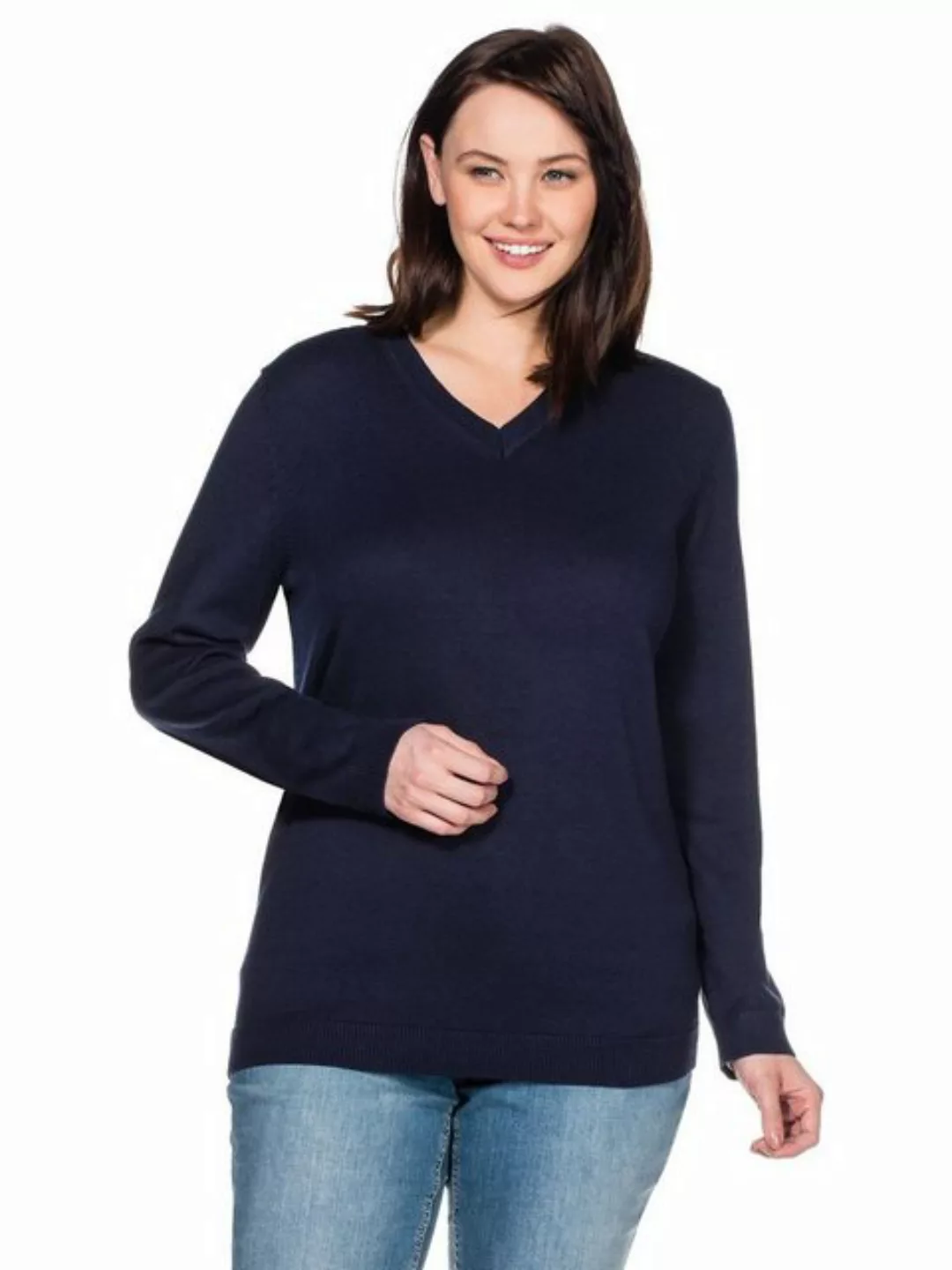 Sheego V-Ausschnitt-Pullover Große Größen aus Feinstrick günstig online kaufen