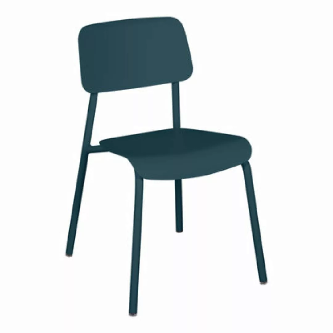 Stapelbarer Stuhl Studie metall blau / Aluminium - Fermob - Blau günstig online kaufen