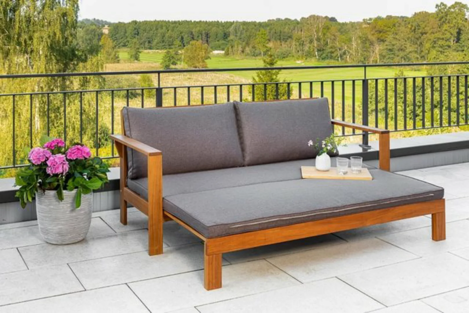 Gartenmöbel Ambiente Loungebett Belana Ausziehbank, ausziehbare Liegefläche günstig online kaufen